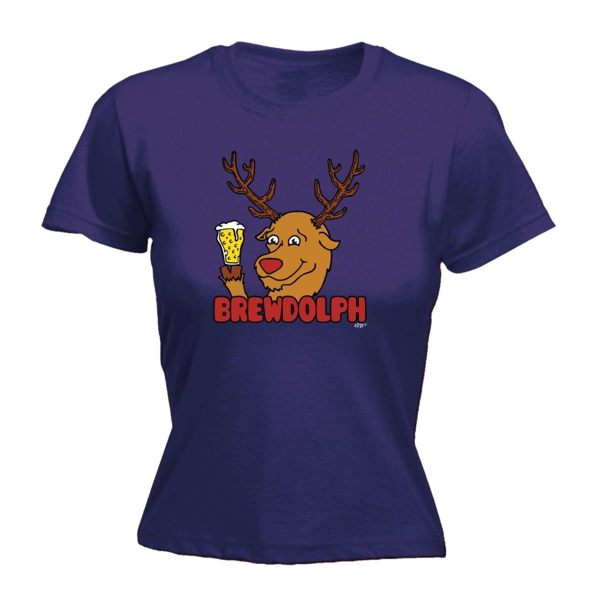 Alcohol Brewdolph Christmas Beer - Funny Novelty Womens T-Shirt T Shirt Tshirt - 123t Australia | Funny T-Shirts Mugs Novelty Gifts