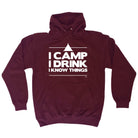 Alcohol Camping Camp Drink Know Things - Funny Novelty Hoodies Hoodie - 123t Australia | Funny T-Shirts Mugs Novelty Gifts