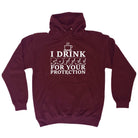 Alcohol Drink Coffee For Your Protection - Funny Novelty Hoodies Hoodie - 123t Australia | Funny T-Shirts Mugs Novelty Gifts