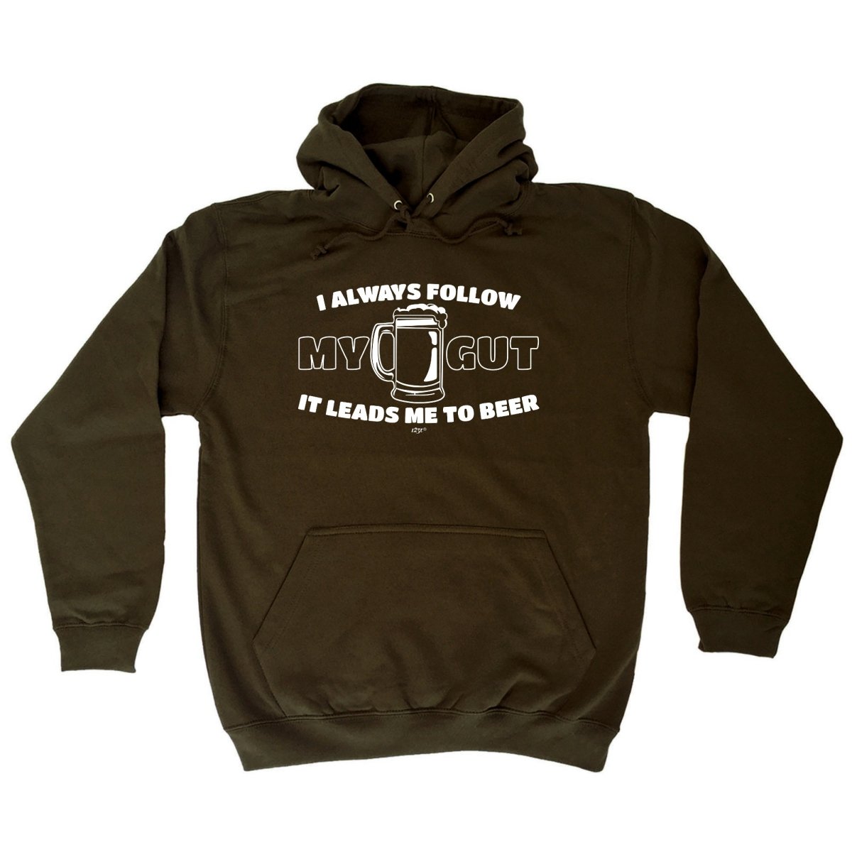 Alcohol Follow My Gut It Leads Me To Beer - Funny Novelty Hoodies Hoodie - 123t Australia | Funny T-Shirts Mugs Novelty Gifts