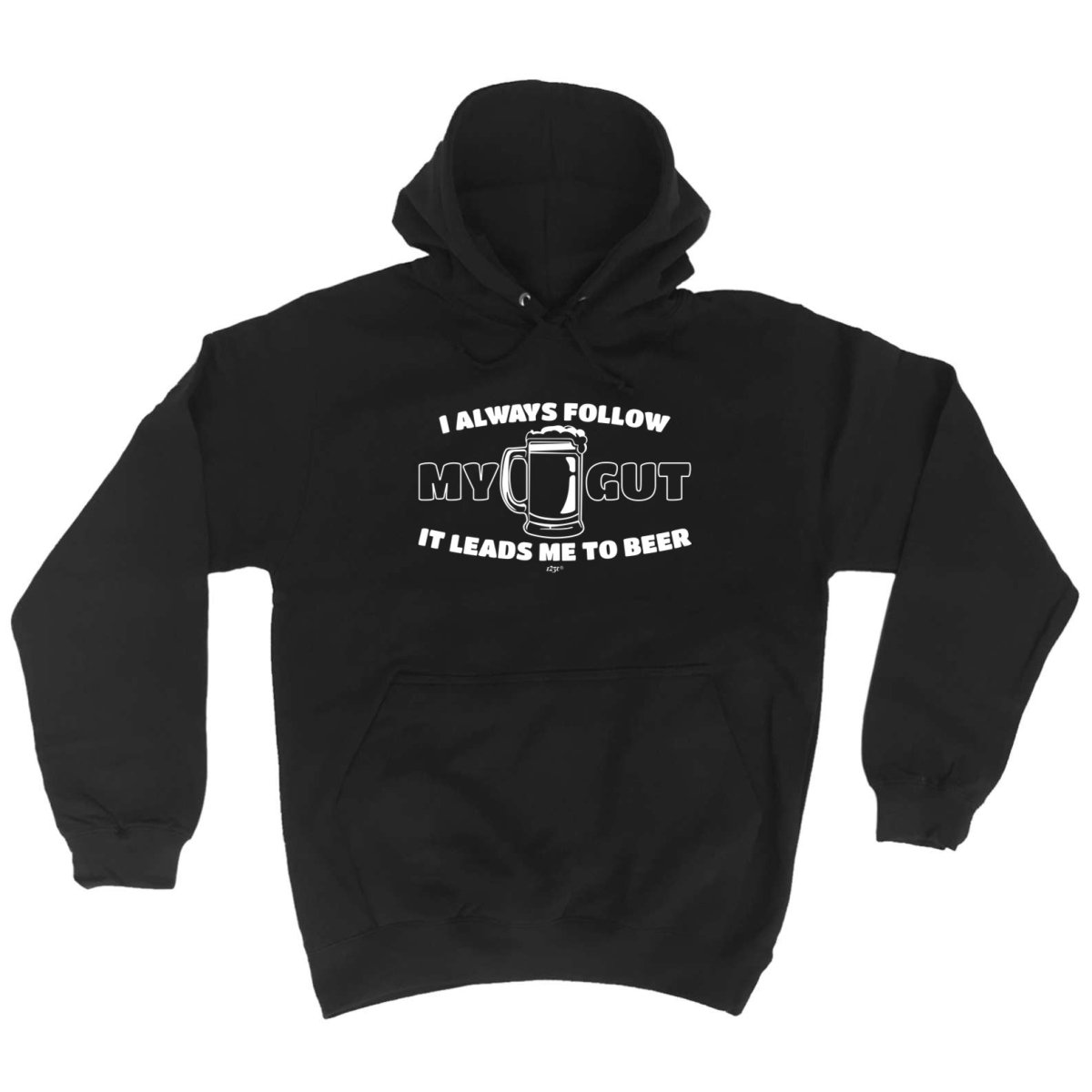 Alcohol Follow My Gut It Leads Me To Beer - Funny Novelty Hoodies Hoodie - 123t Australia | Funny T-Shirts Mugs Novelty Gifts