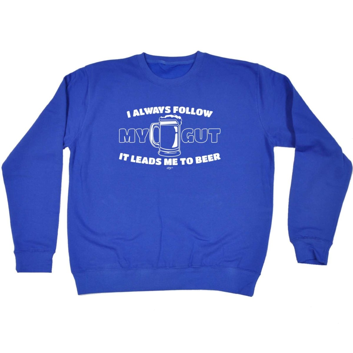 Alcohol Follow My Gut It Leads Me To Beer - Funny Novelty Sweatshirt - 123t Australia | Funny T-Shirts Mugs Novelty Gifts