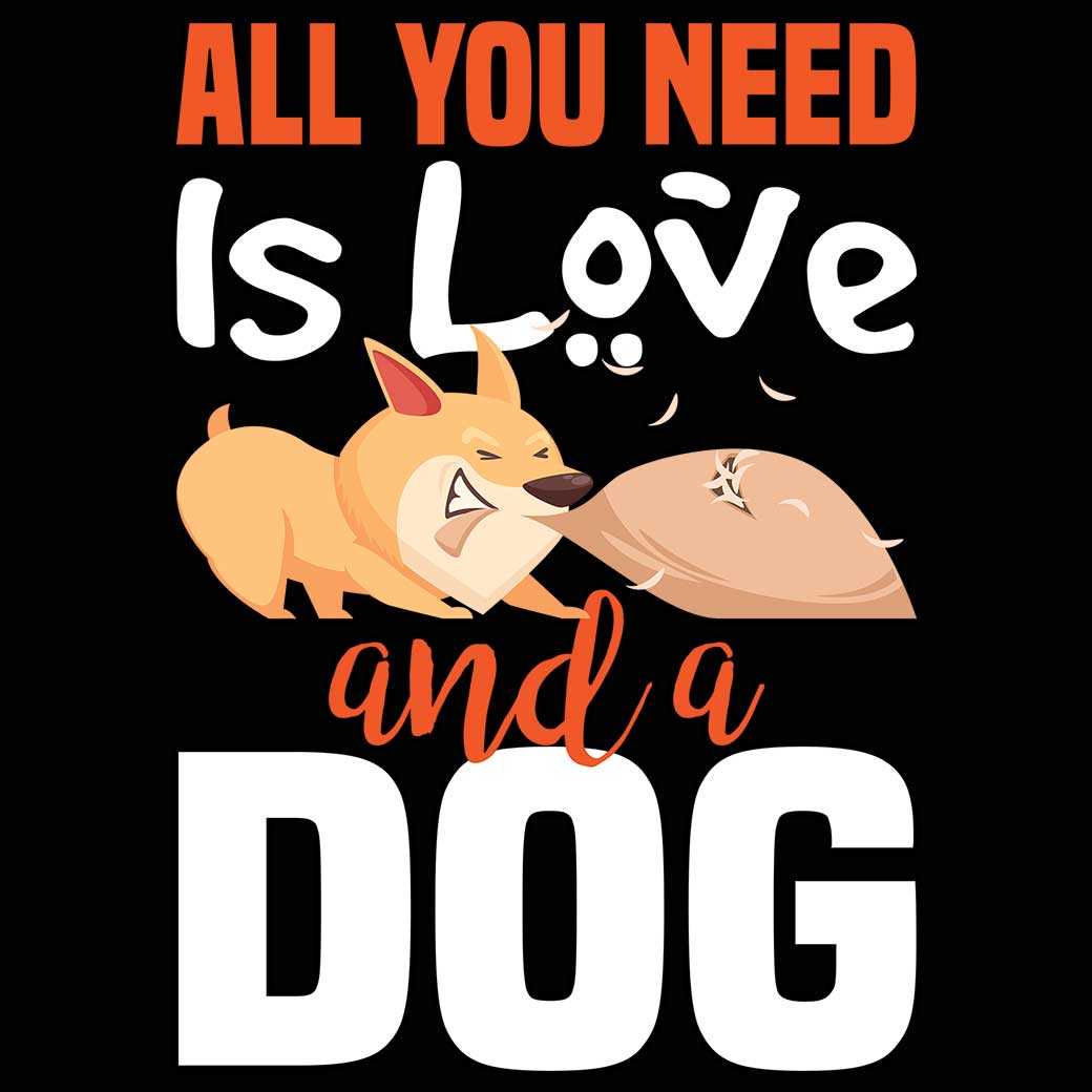 All You Need Is Love And A Naughty Dog V2 - Mens 123t Funny T-Shirt Tshirts