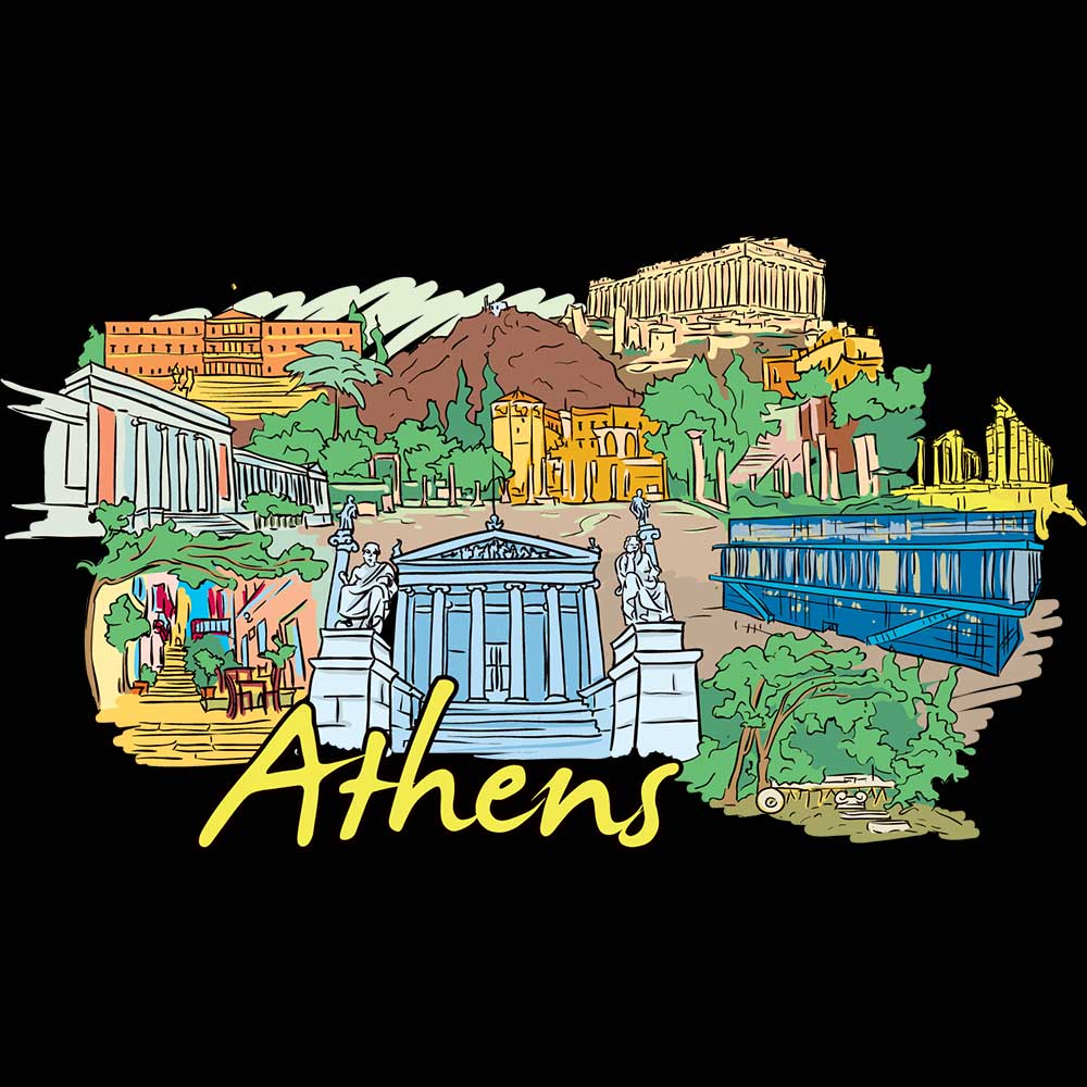 Arthens Greece Country Flag Destination - Mens Funny T-Shirt Tshirts - 123t Australia | Funny T-Shirts Mugs Novelty Gifts