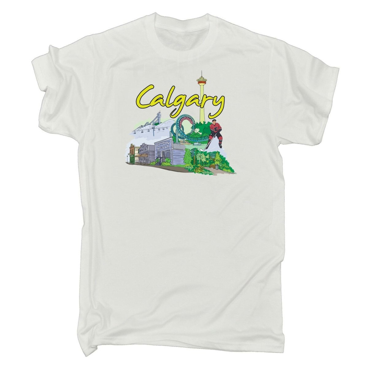 Calgary Canada Country Flag Destination - Mens Funny T-Shirt Tshirts - 123t Australia | Funny T-Shirts Mugs Novelty Gifts