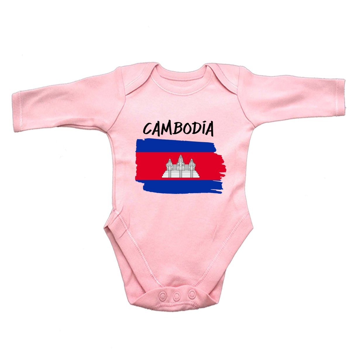 Cambodia Country Flag Nationality - Babygrow Baby - 123t Australia | Funny T-Shirts Mugs Novelty Gifts