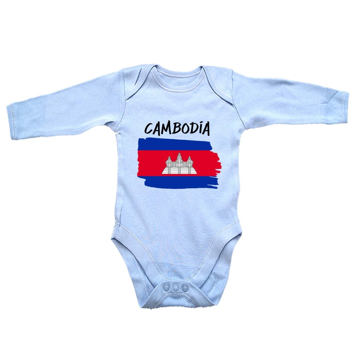 Cambodia Country Flag Nationality - Babygrow Baby - 123t Australia | Funny T-Shirts Mugs Novelty Gifts