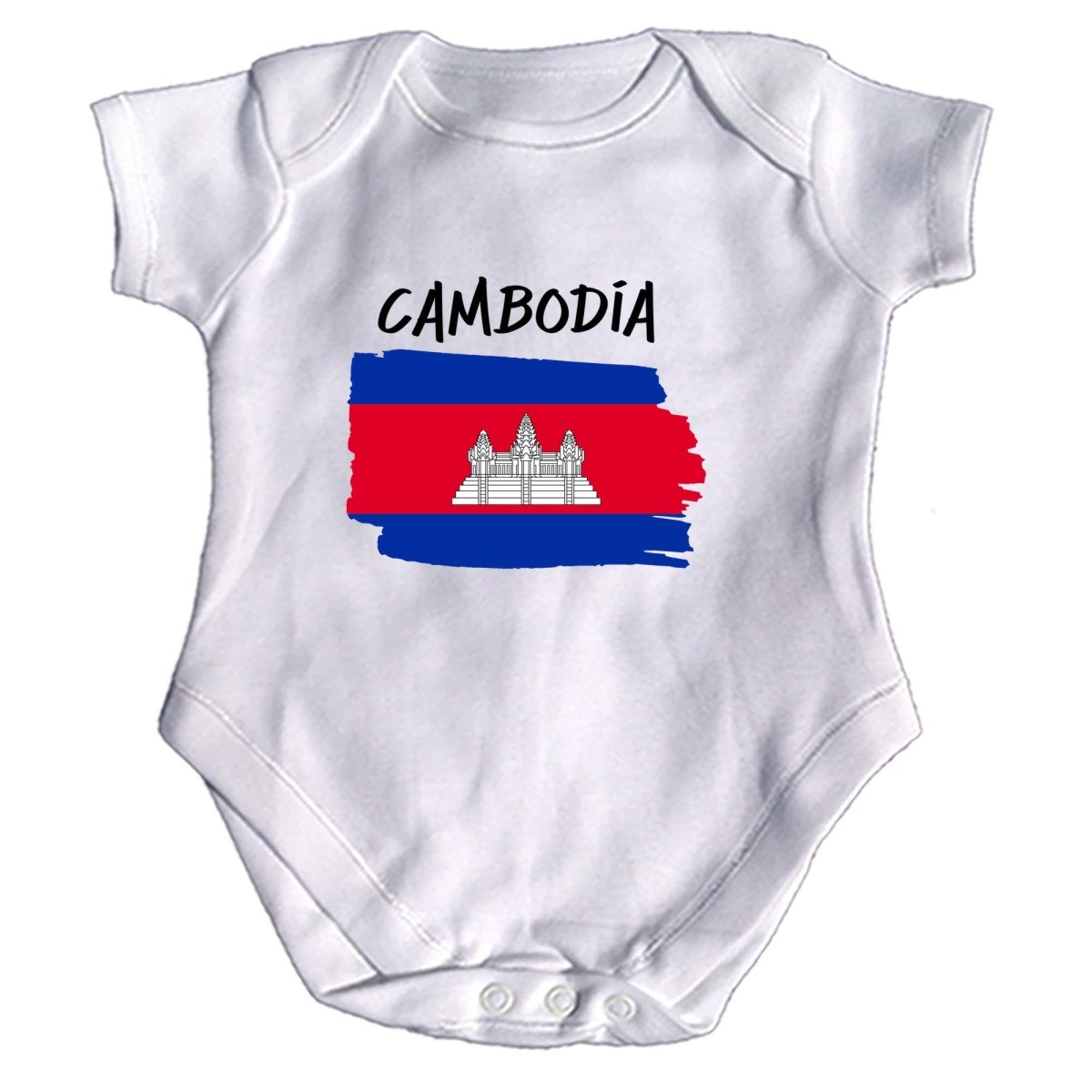 Cambodia Country Flag Nationality - Babygrow Baby - 123t Australia | Funny T-Shirts Mugs Novelty Gifts