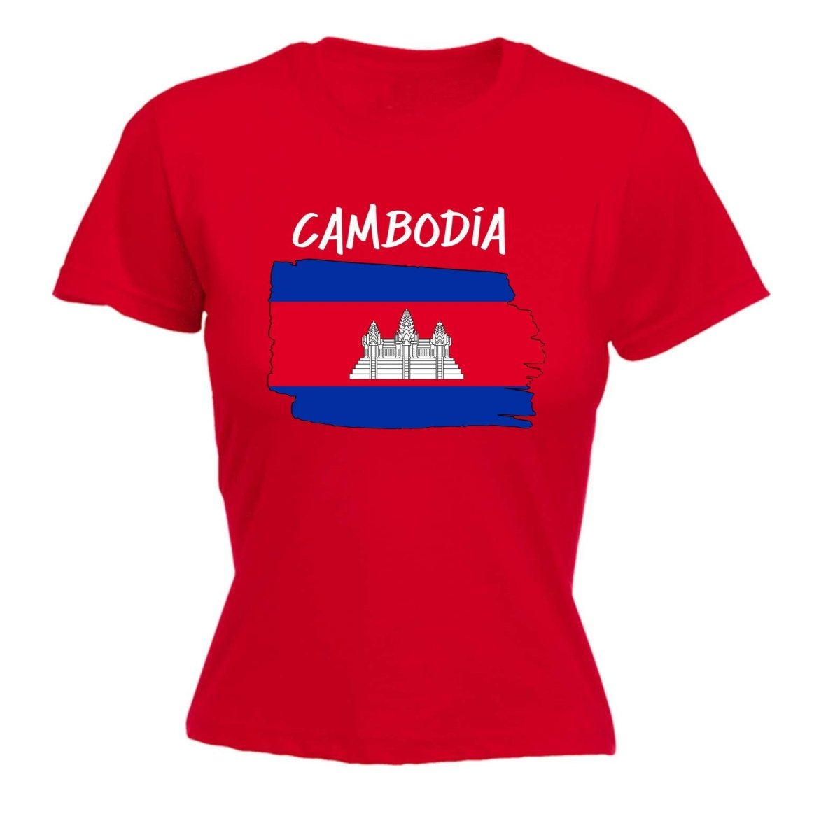 Cambodia Country Flag Nationality - Womens T-Shirt T Shirt Tshirt - 123t Australia | Funny T-Shirts Mugs Novelty Gifts