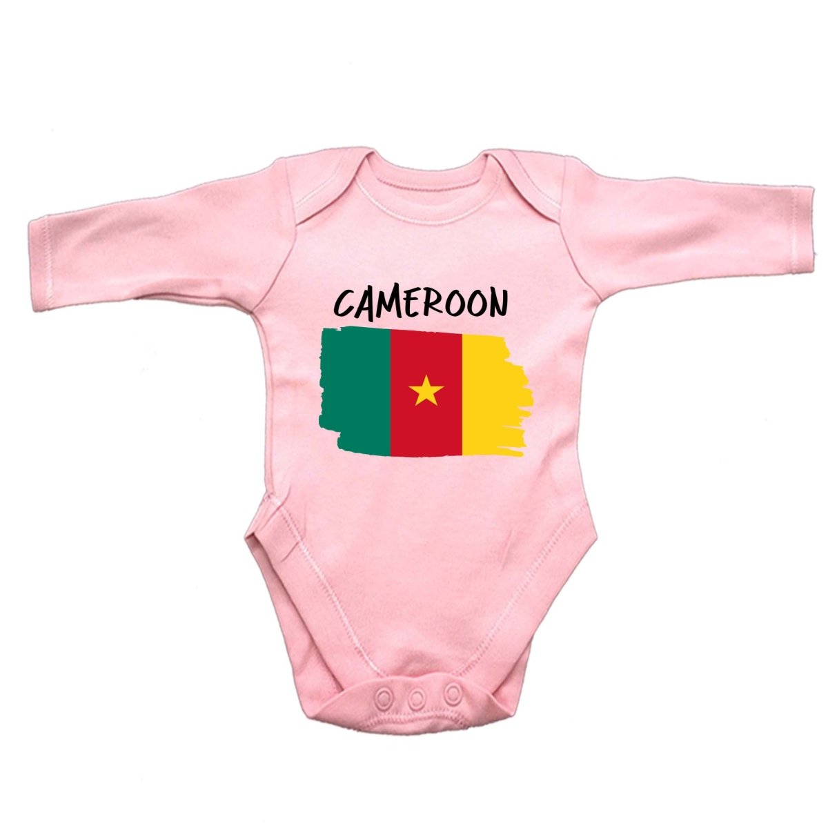 Cameroon Country Flag Nationality - Babygrow Baby - 123t Australia | Funny T-Shirts Mugs Novelty Gifts