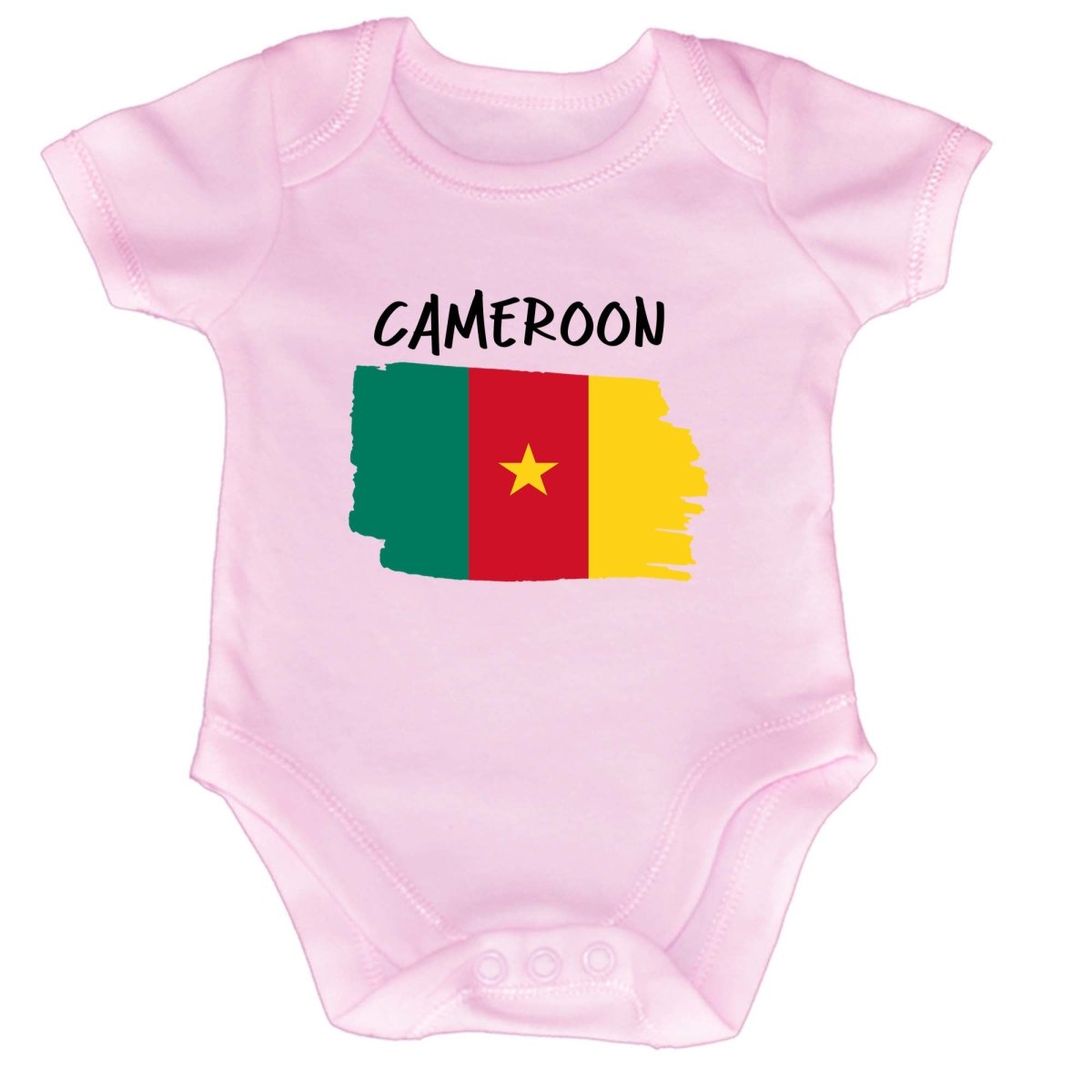 Cameroon Country Flag Nationality - Babygrow Baby - 123t Australia | Funny T-Shirts Mugs Novelty Gifts