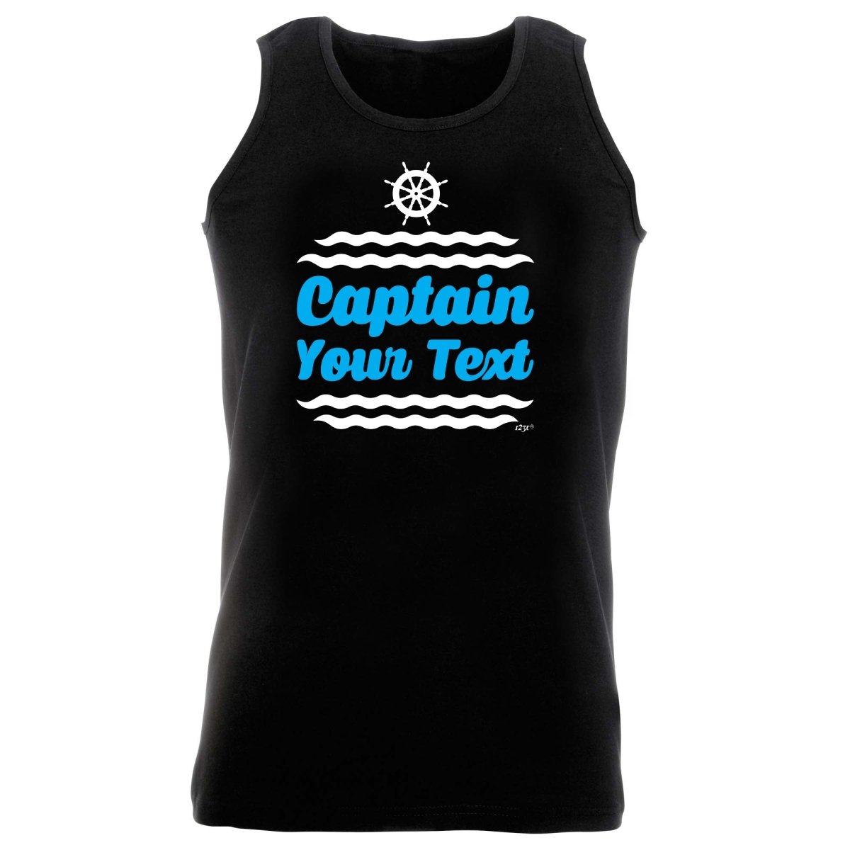 Captain Your Text Personalised - Funny Novelty Vest Singlet Unisex Tank Top - 123t Australia | Funny T-Shirts Mugs Novelty Gifts