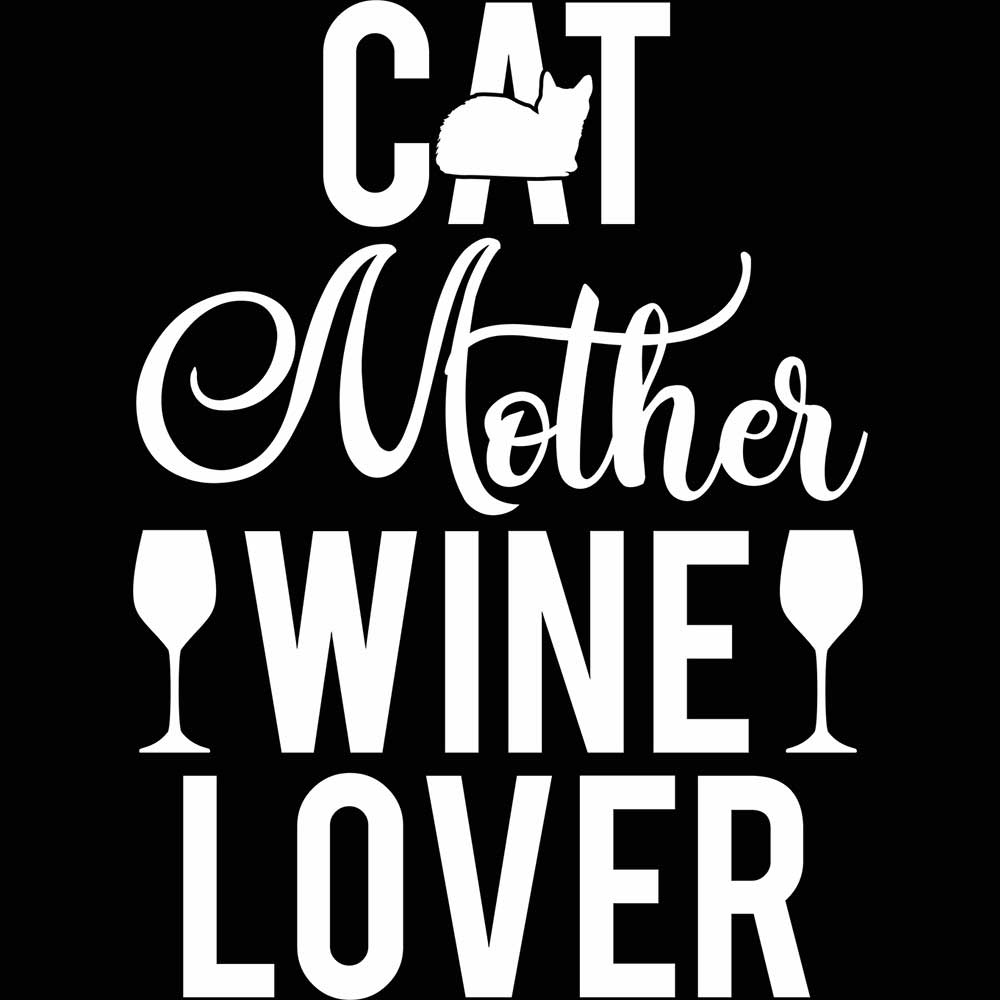 Cat Mother Wine Lover - Mens Funny T-Shirt Tshirts - 123t Australia | Funny T-Shirts Mugs Novelty Gifts