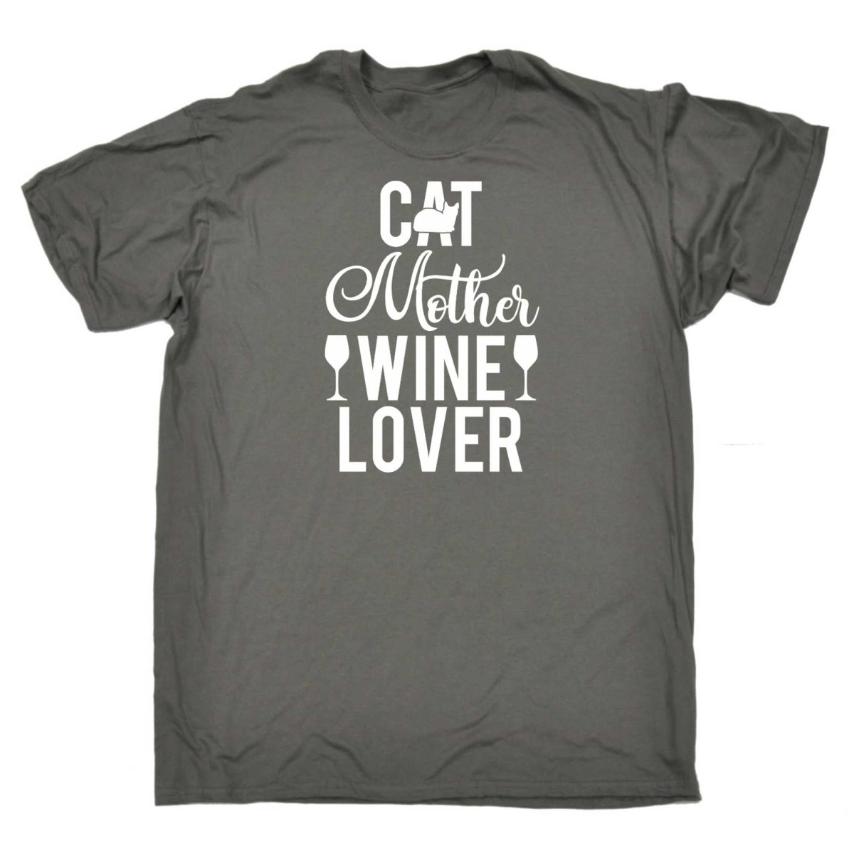 Cat Mother Wine Lover - Mens Funny T-Shirt Tshirts - 123t Australia | Funny T-Shirts Mugs Novelty Gifts