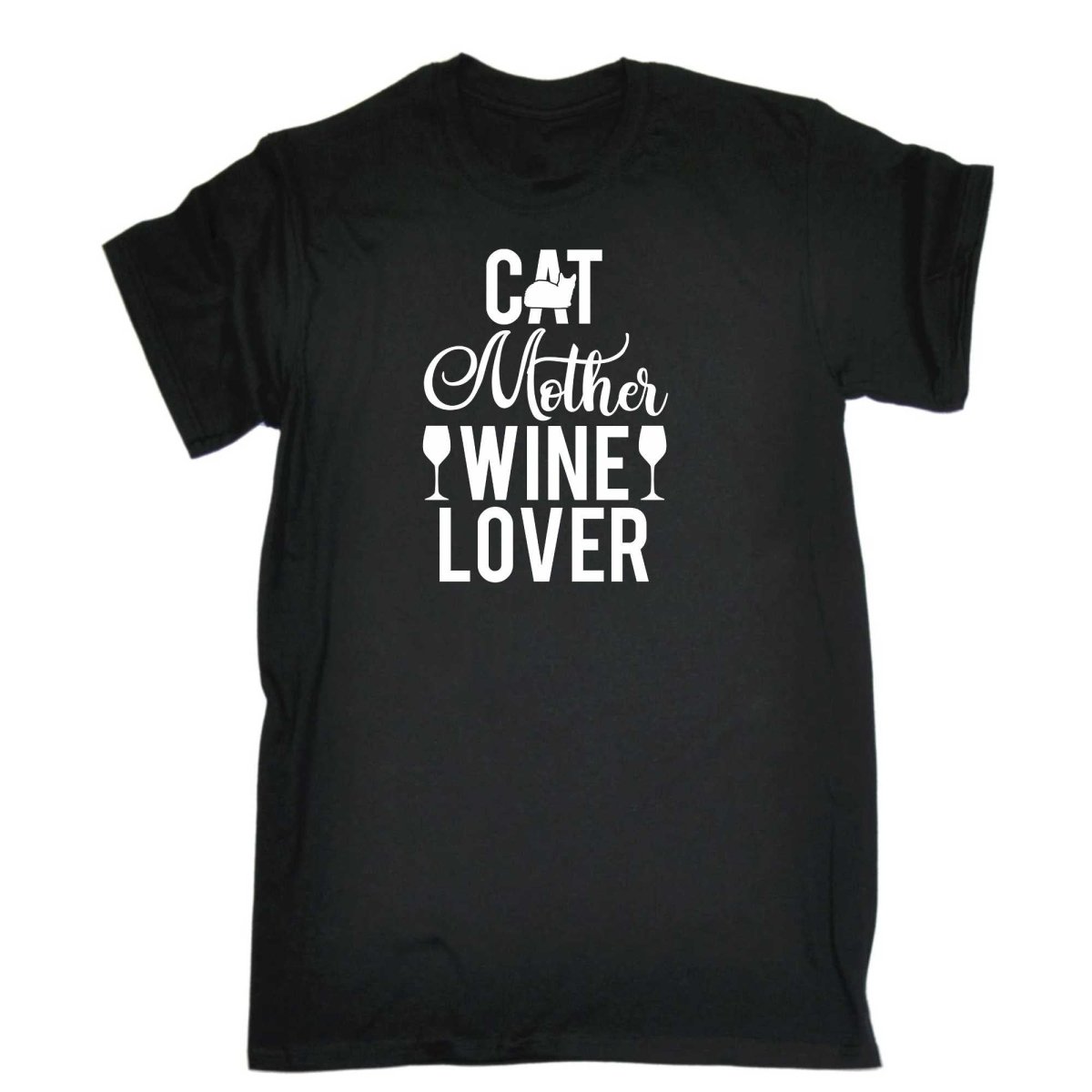 Cat Mother Wine Lover - Mens Funny T-Shirt Tshirts - 123t Australia | Funny T-Shirts Mugs Novelty Gifts