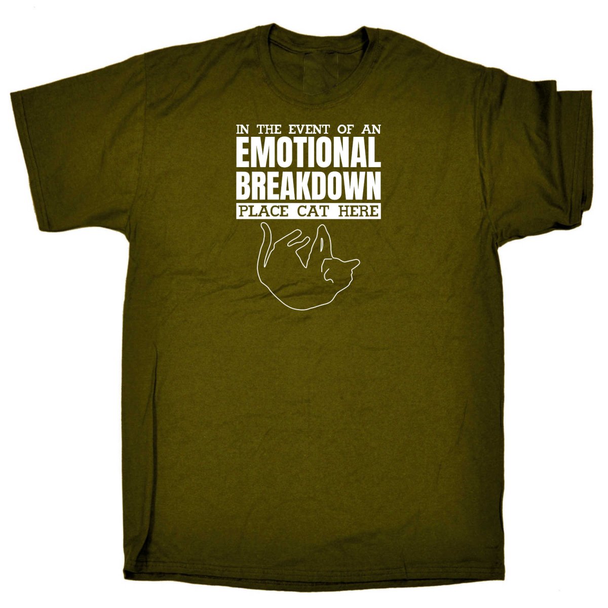 Cats In The Event Of An Emotional Breakdown Place Cat Here - Mens Funny T-Shirt Tshirts - 123t Australia | Funny T-Shirts Mugs Novelty Gifts