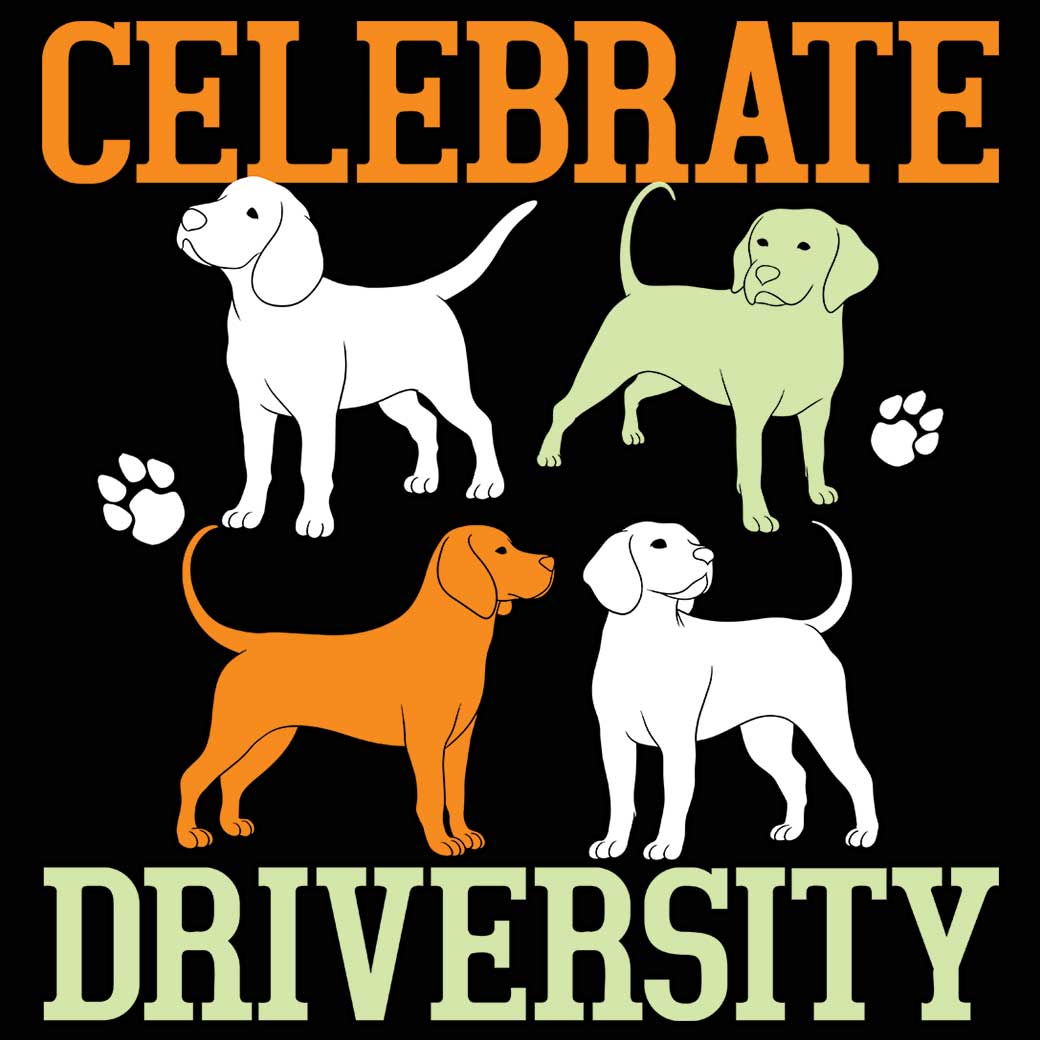 Celebrate Driversity Dog Dogs - Mens Funny T-Shirt Tshirts - 123t Australia | Funny T-Shirts Mugs Novelty Gifts