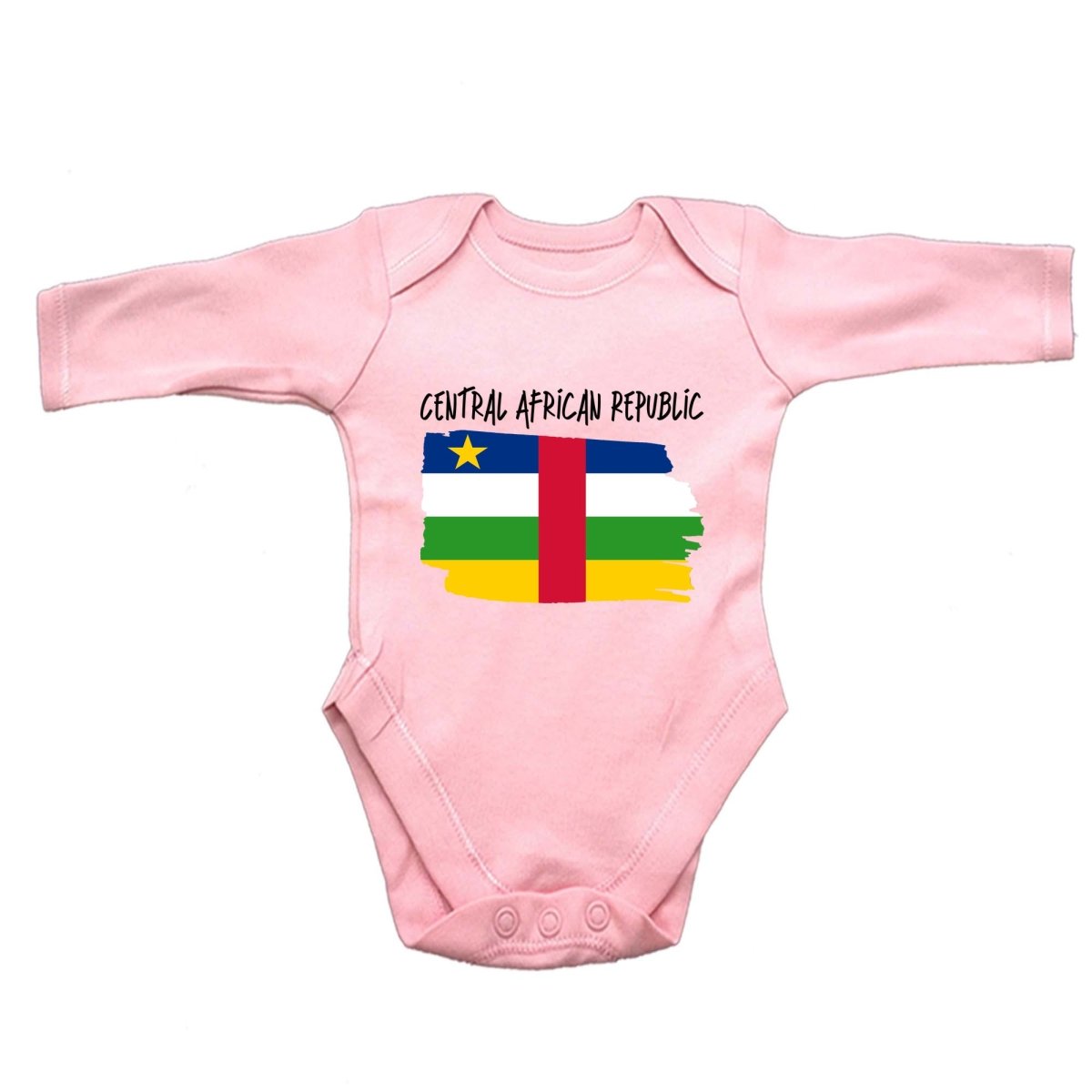 Central African Republic Country Flag Nationality - Babygrow Baby - 123t Australia | Funny T-Shirts Mugs Novelty Gifts