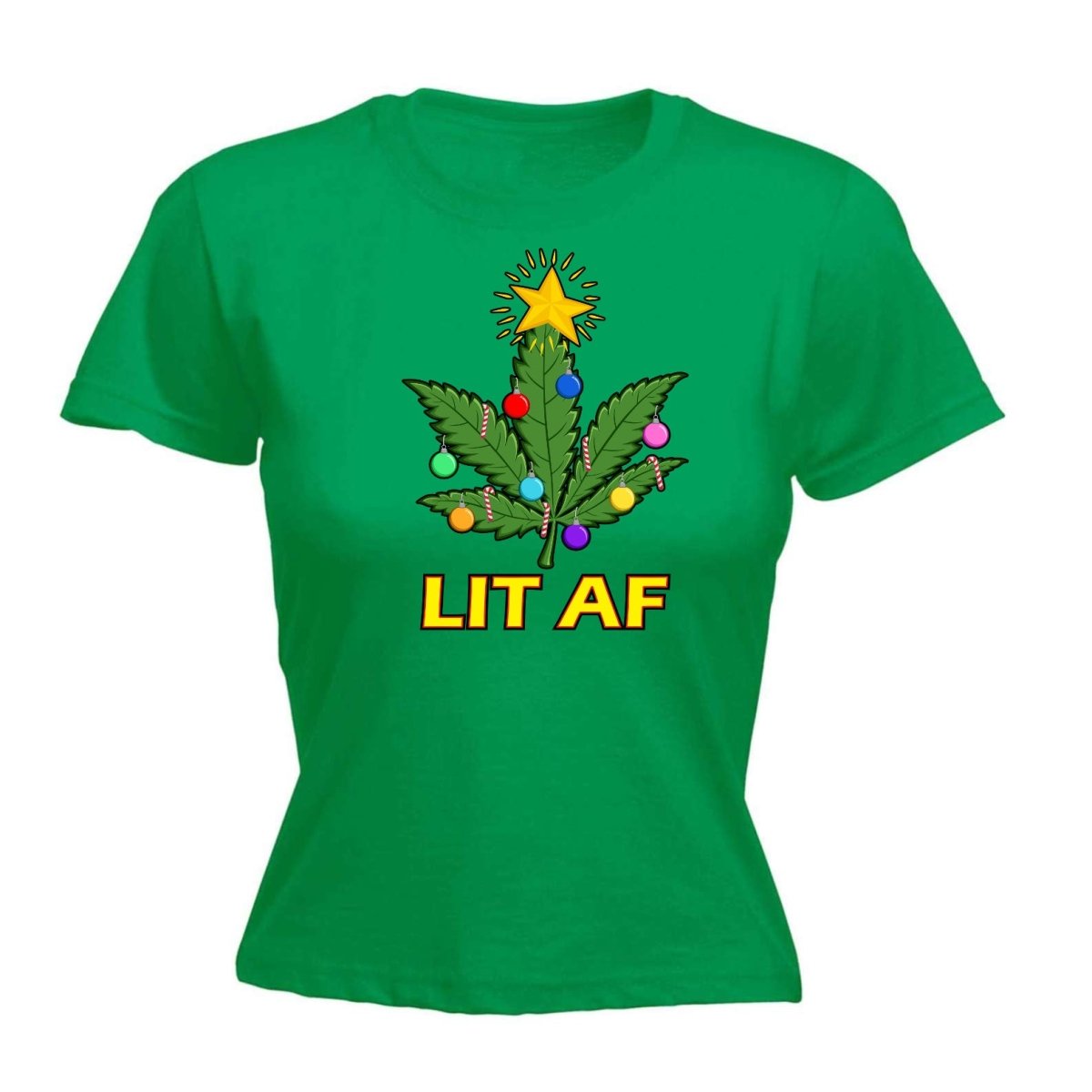 Chrismas Lit Af - Funny Womens T-Shirt Tshirt - 123t Australia | Funny T-Shirts Mugs Novelty Gifts