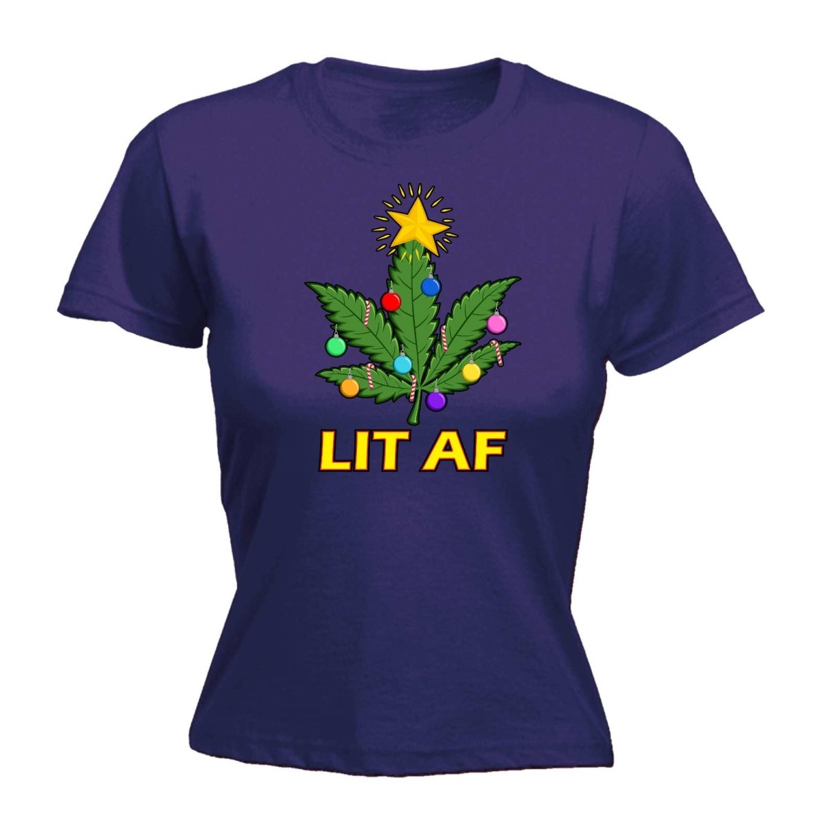 Chrismas Lit Af - Funny Womens T-Shirt Tshirt - 123t Australia | Funny T-Shirts Mugs Novelty Gifts