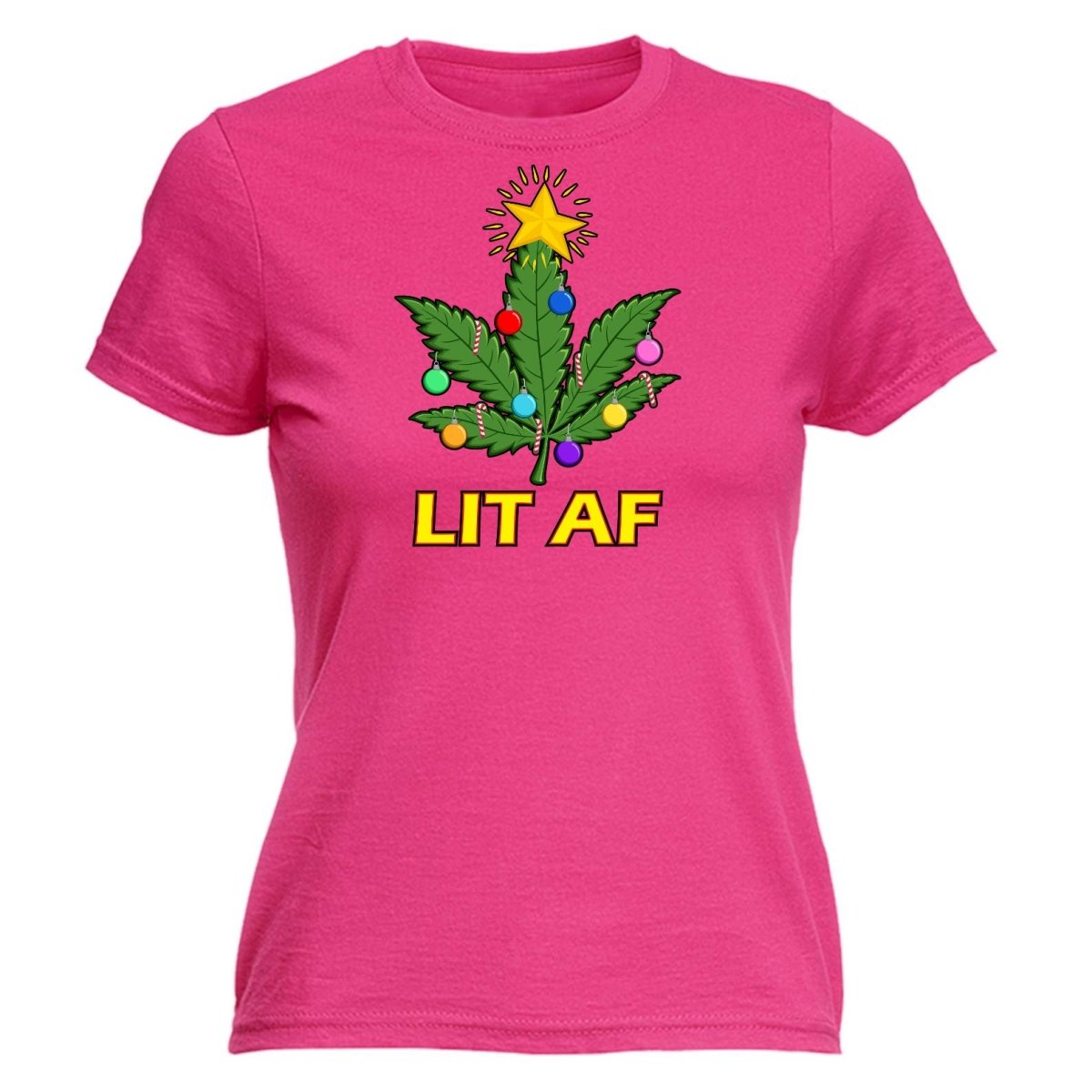 Chrismas Lit Af - Funny Womens T-Shirt Tshirt - 123t Australia | Funny T-Shirts Mugs Novelty Gifts