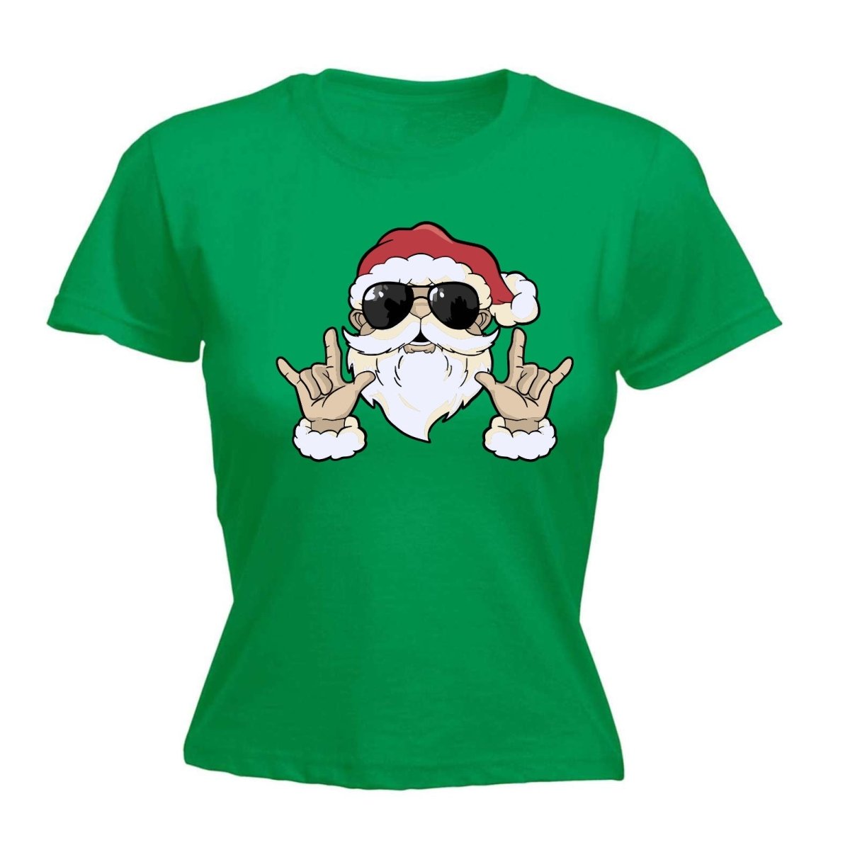 Chrismas Rock Santa - Funny Womens T-Shirt Tshirt - 123t Australia | Funny T-Shirts Mugs Novelty Gifts