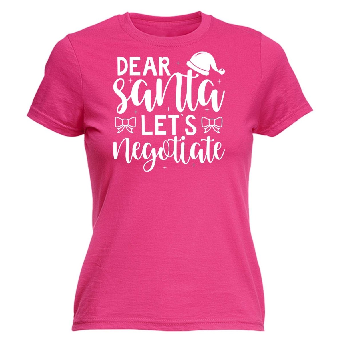 Christmas Dear Santa Lets Neotiate - Funny Womens T-Shirt Tshirt - 123t Australia | Funny T-Shirts Mugs Novelty Gifts