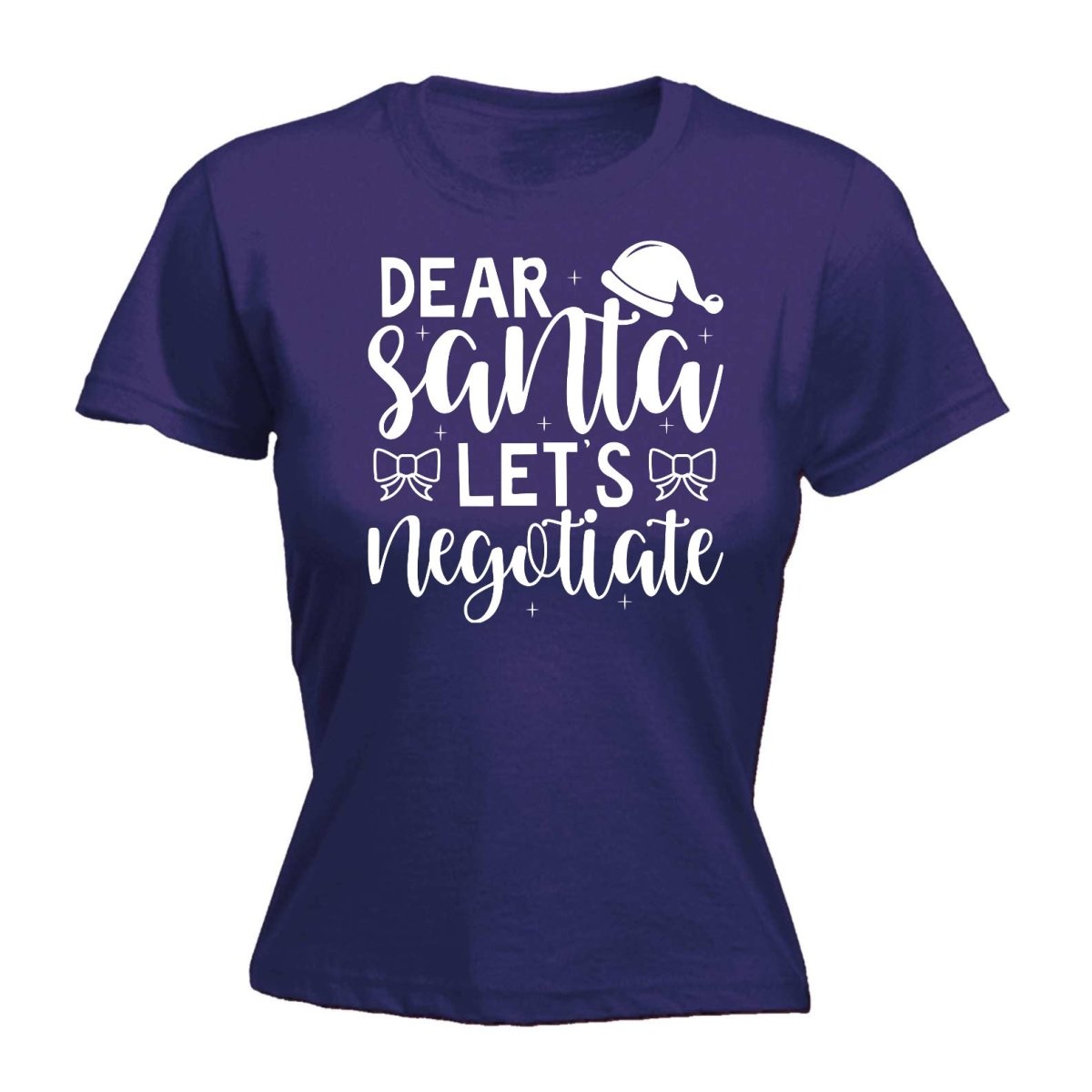 Christmas Dear Santa Lets Neotiate - Funny Womens T-Shirt Tshirt - 123t Australia | Funny T-Shirts Mugs Novelty Gifts