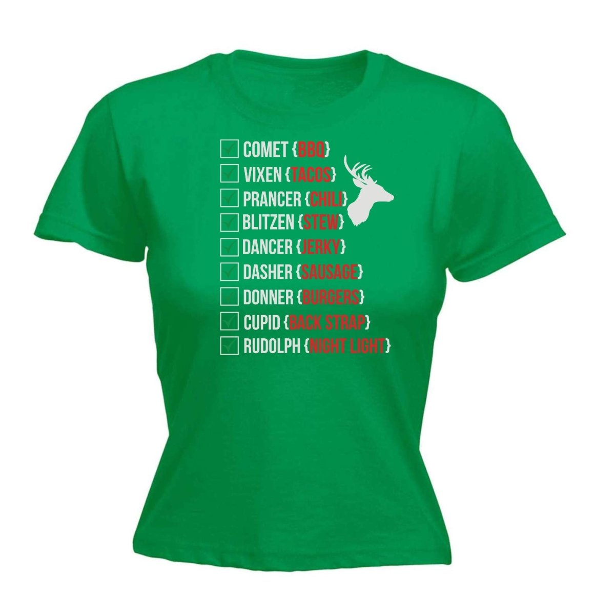 Christmas Deer Hunting Animal - Funny Womens T-Shirt Tshirt - 123t Australia | Funny T-Shirts Mugs Novelty Gifts