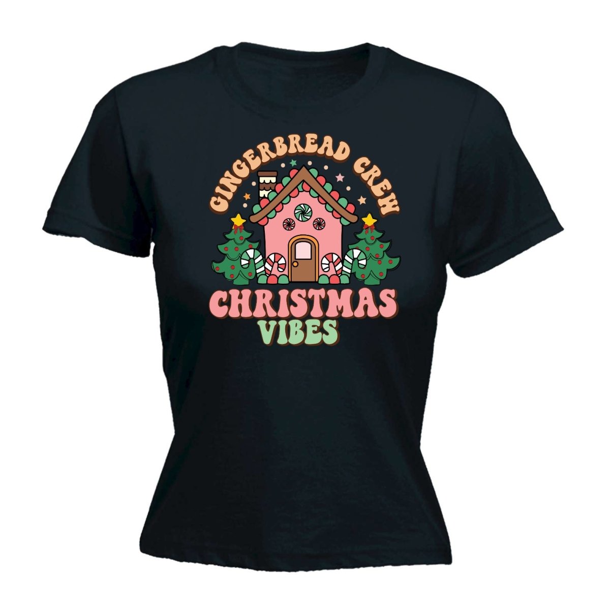 Christmas Retro Gingerbread Crew - Funny Womens T-Shirt Tshirt - 123t Australia | Funny T-Shirts Mugs Novelty Gifts