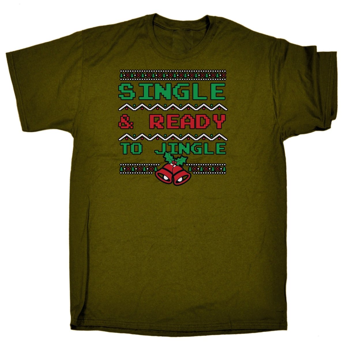 Christmas Xmas Single And Ready To Jingle - Mens Funny T-Shirt Tshirts Tee Shirt - 123t Australia | Funny T-Shirts Mugs Novelty Gifts