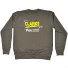 Clarke V1 Surname Thing - Funny Novelty Sweatshirt - 123t Australia | Funny T-Shirts Mugs Novelty Gifts