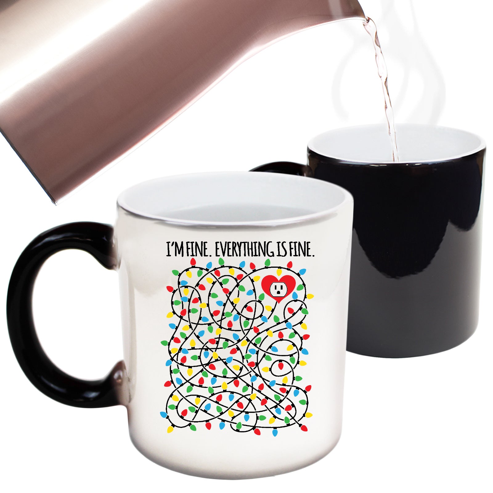 Christmas Lights Im Fine - Funny Colour Changing Mug