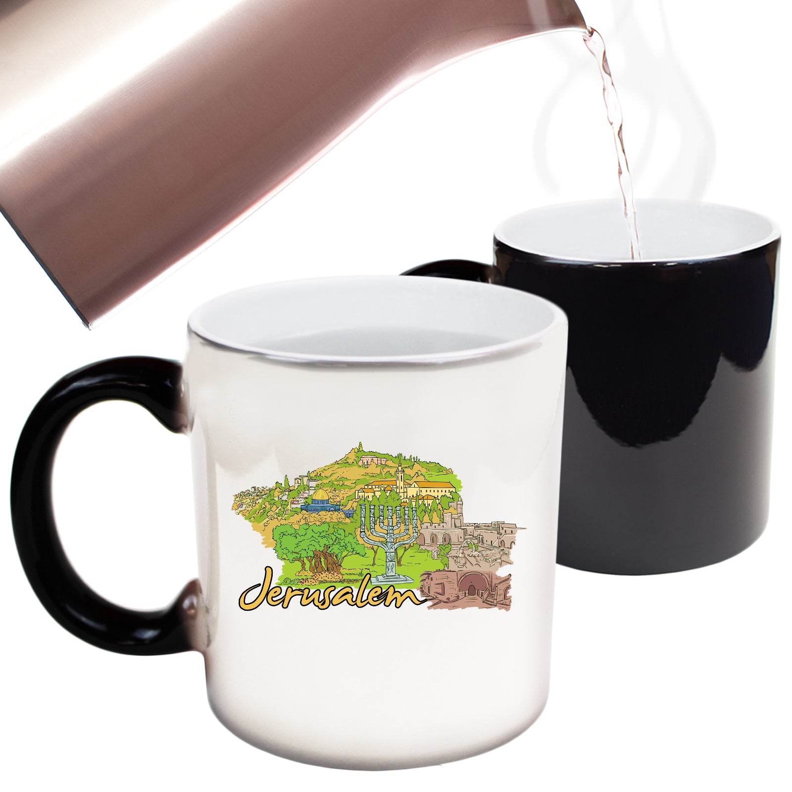 Jerusalem Israel Country Flag Destination - Funny Colour Changing Mug