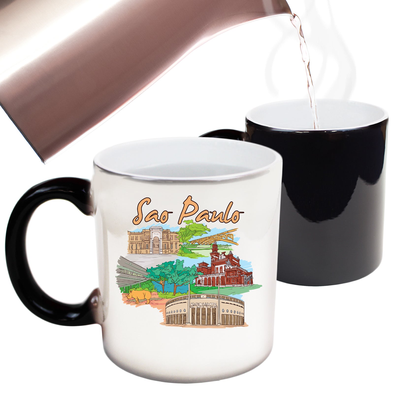 Sao Paulo Brazil Country Flag Destination - Funny Colour Changing Mug