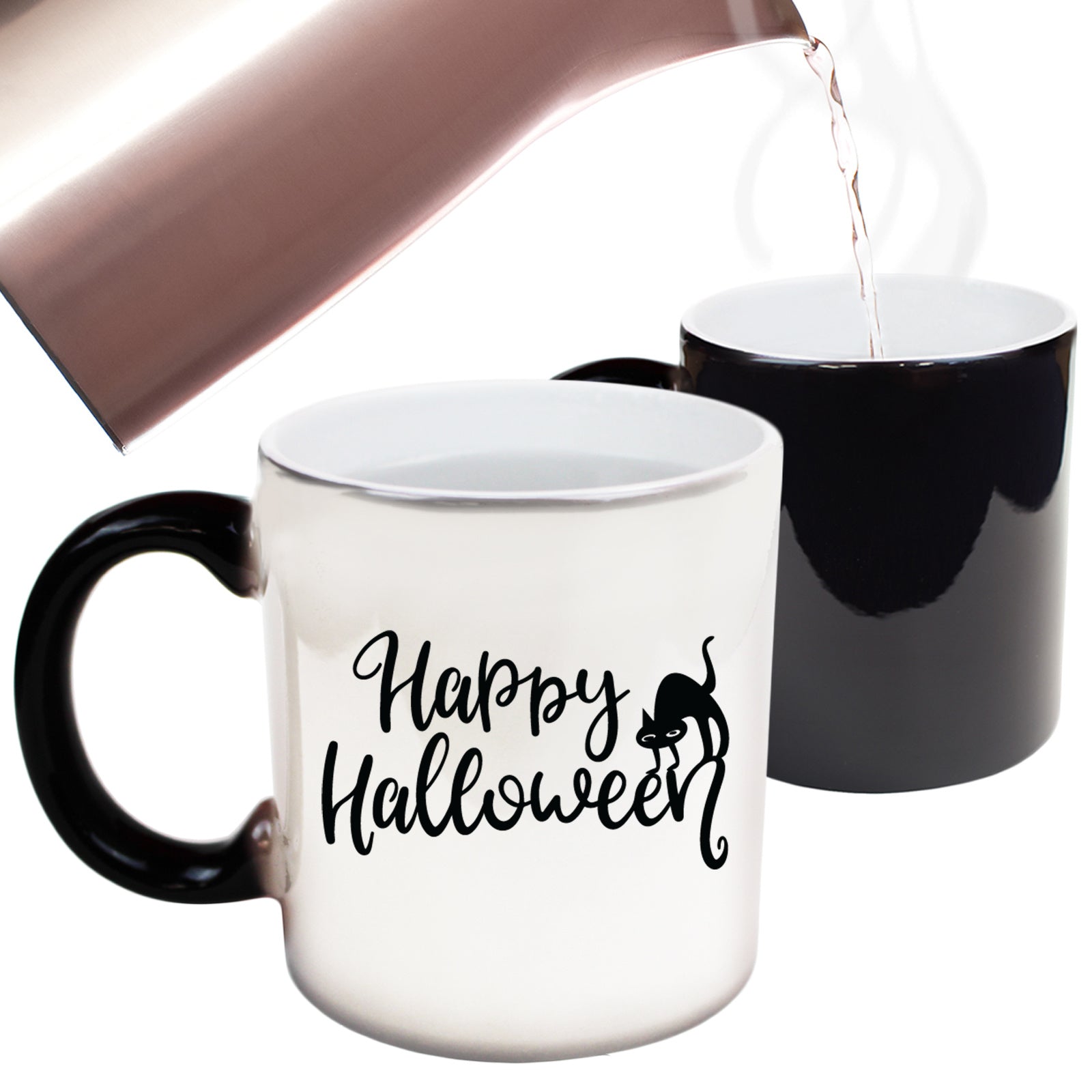 Happy Halloween Black Cat - Funny Colour Changing Mug