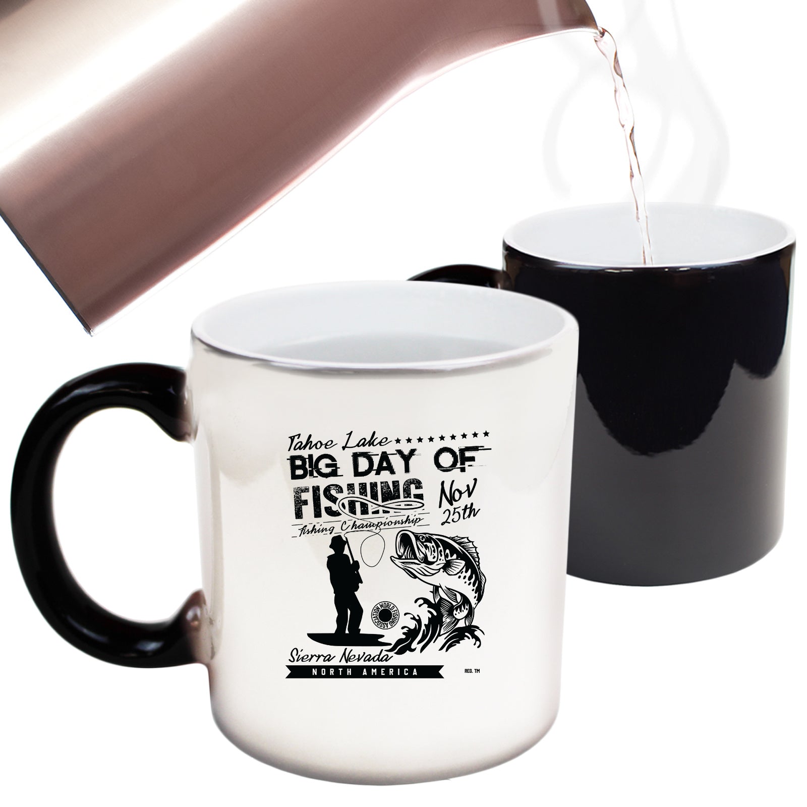 Tahoe Lake Big Day Of Fishing Fish Angling - Funny Colour Changing Mug