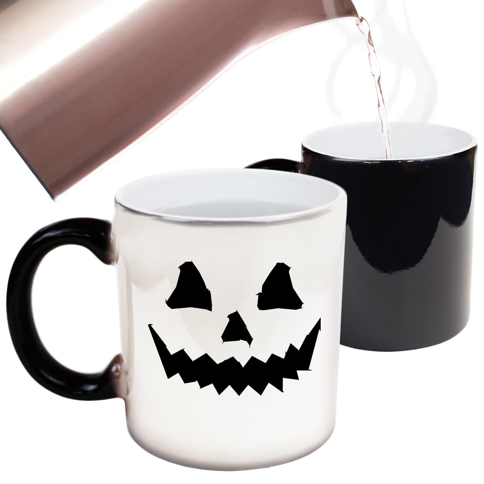 Halloween Pumpkin Face Black - Funny Colour Changing Mug