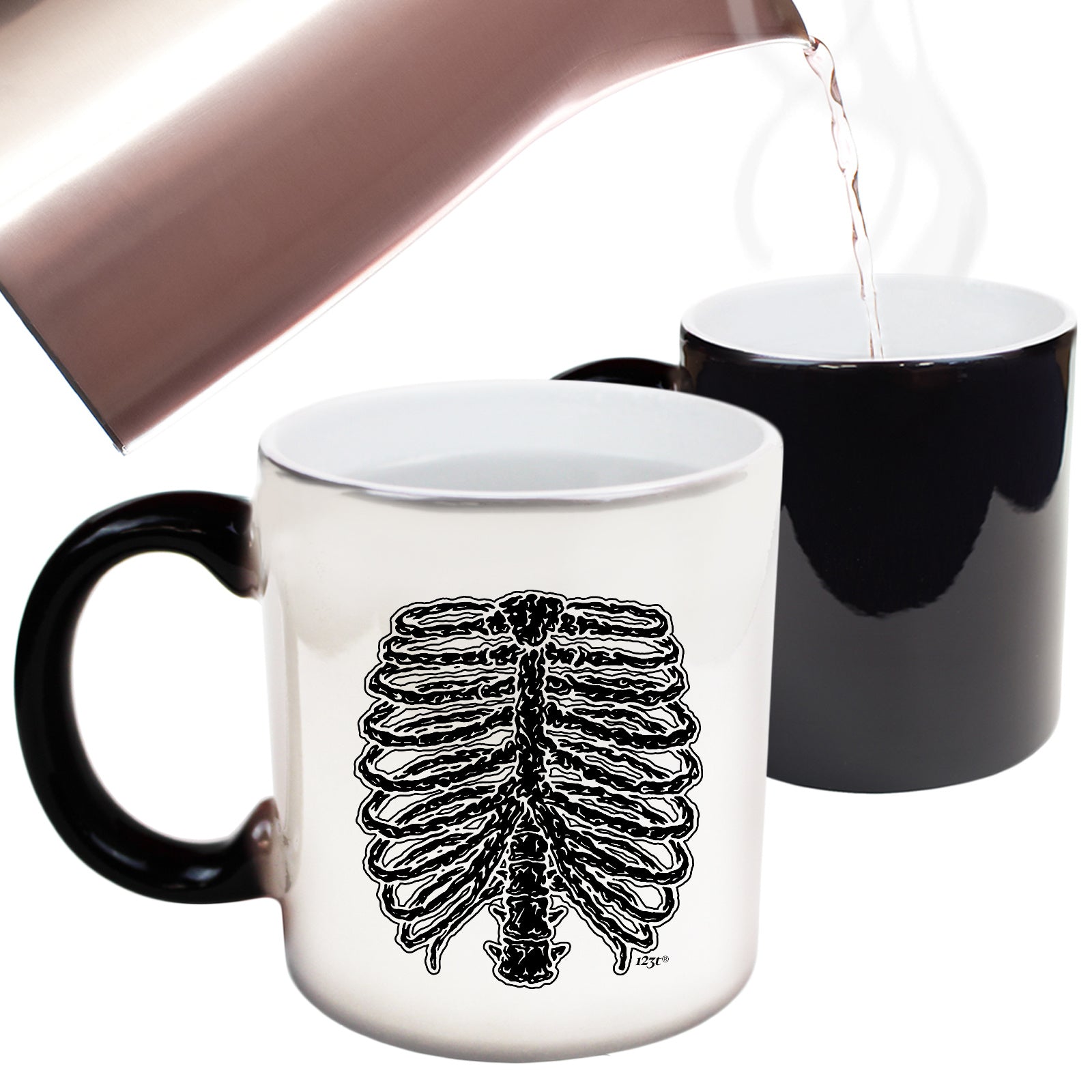 Skeleton Ribs Halloween - Funny Colour Changing Mug