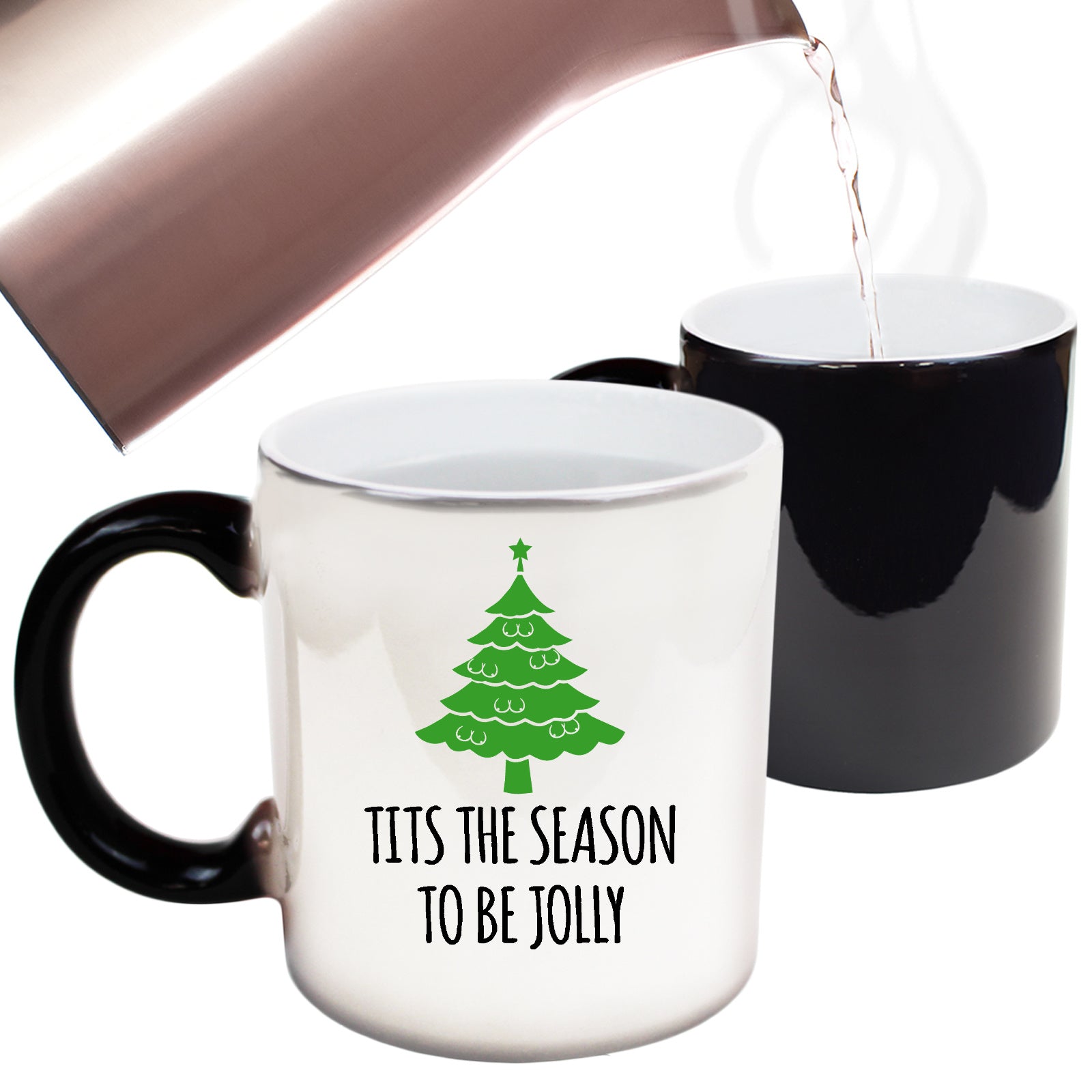 Christmas Tits The Season To Be Jolly - Funny Colour Changing Mug