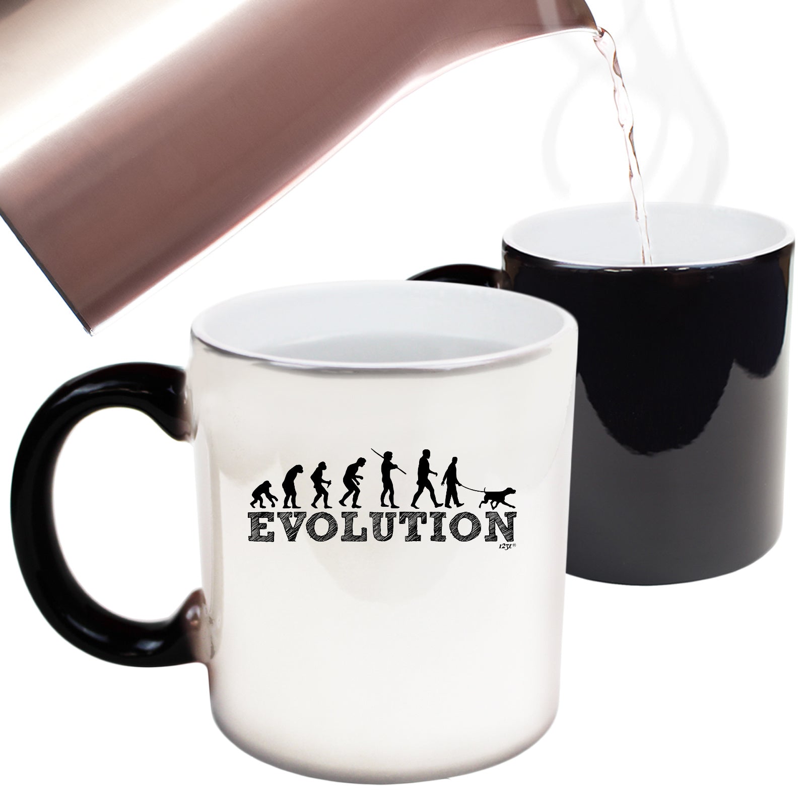 Evolution Dog Walker - Funny Colour Changing Mug Cup