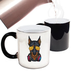 Cool Dobberman Dog Headphone Sunglasses - Funny Colour Changing Mug