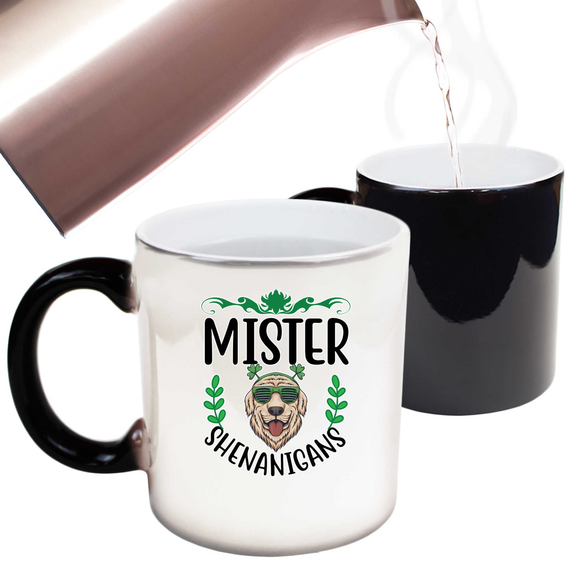 Mister Shenanigans Dog Irish St Patricks Day Ireland - Funny Colour Changing Mug