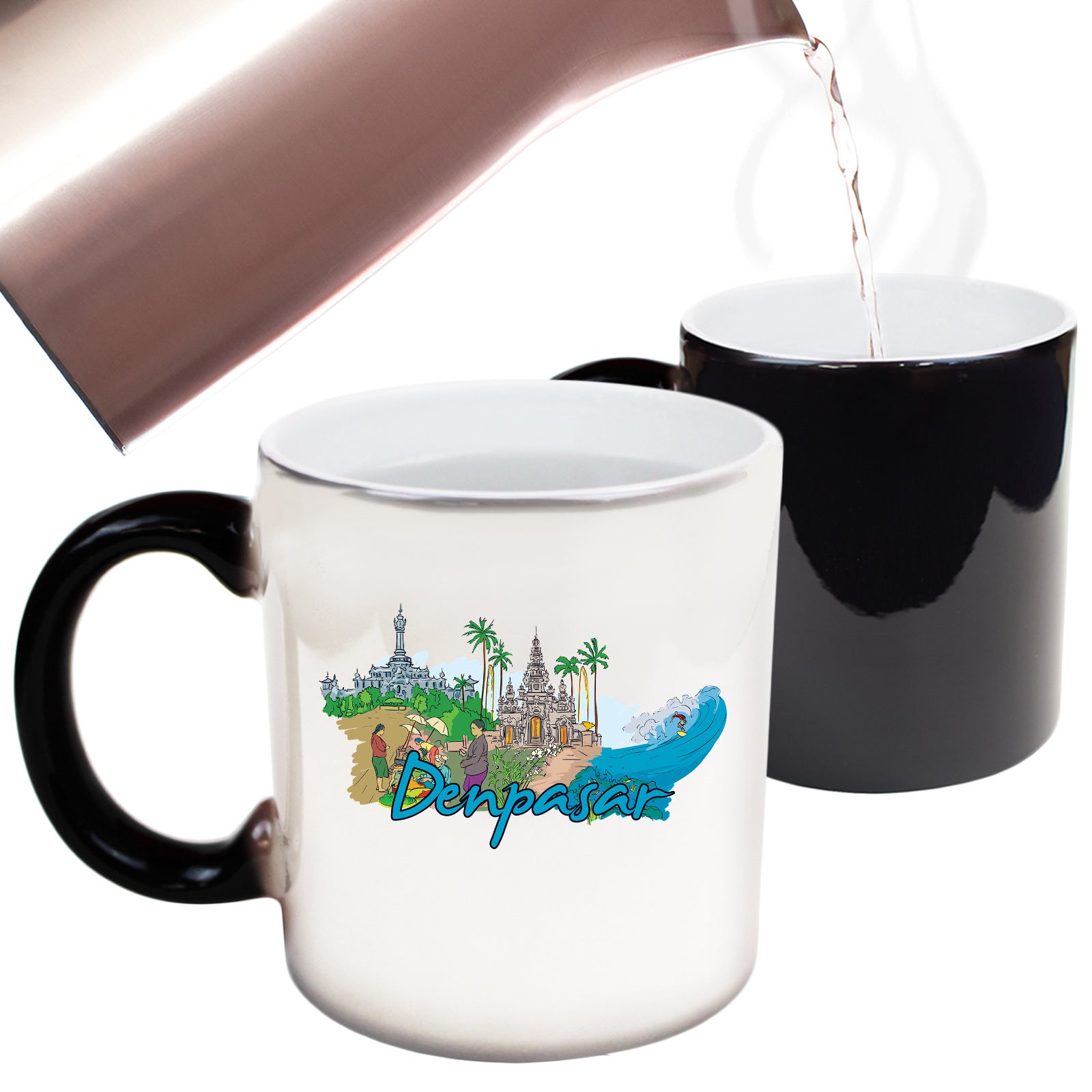 Denpasar Indonesian Bali Country Flag Destination - Funny Colour Changing Mug