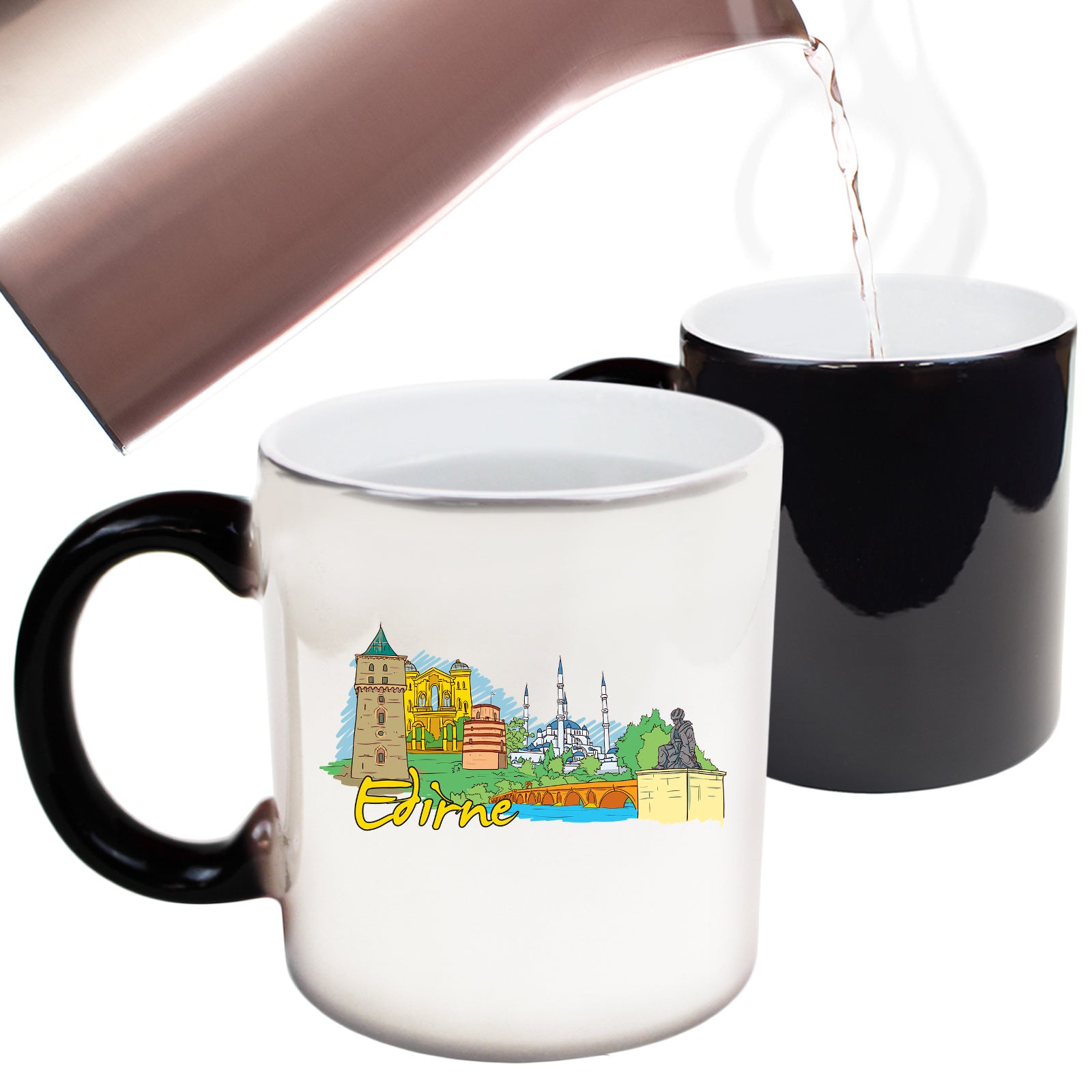 Edirne Turkey Country Flag Destination - Funny Colour Changing Mug