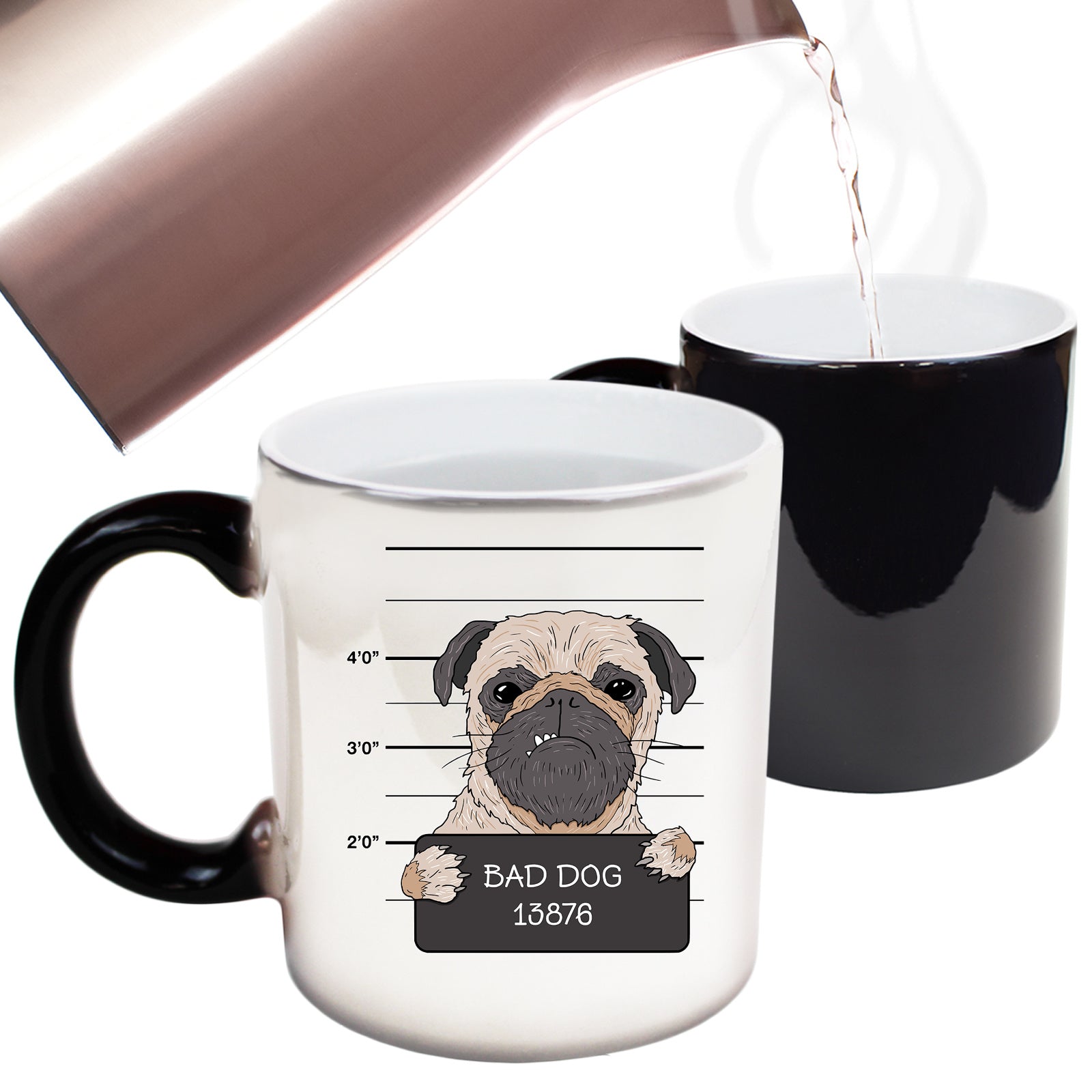 Bad Dog Criminal Line Up - Funny Colour Changing Mug