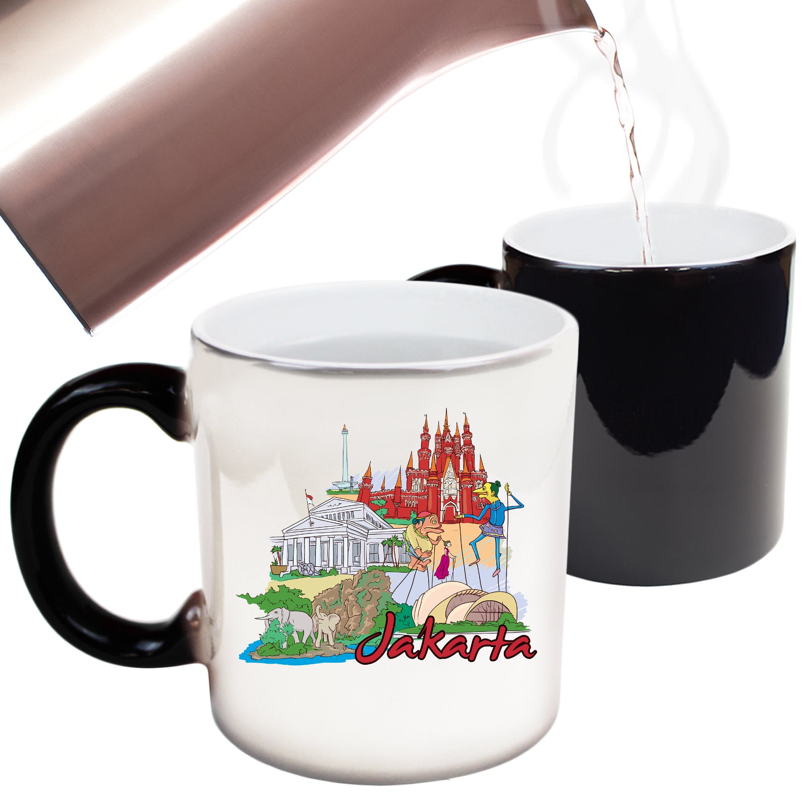 Jakarta Indonesia Country Flag Destination - Funny Colour Changing Mug