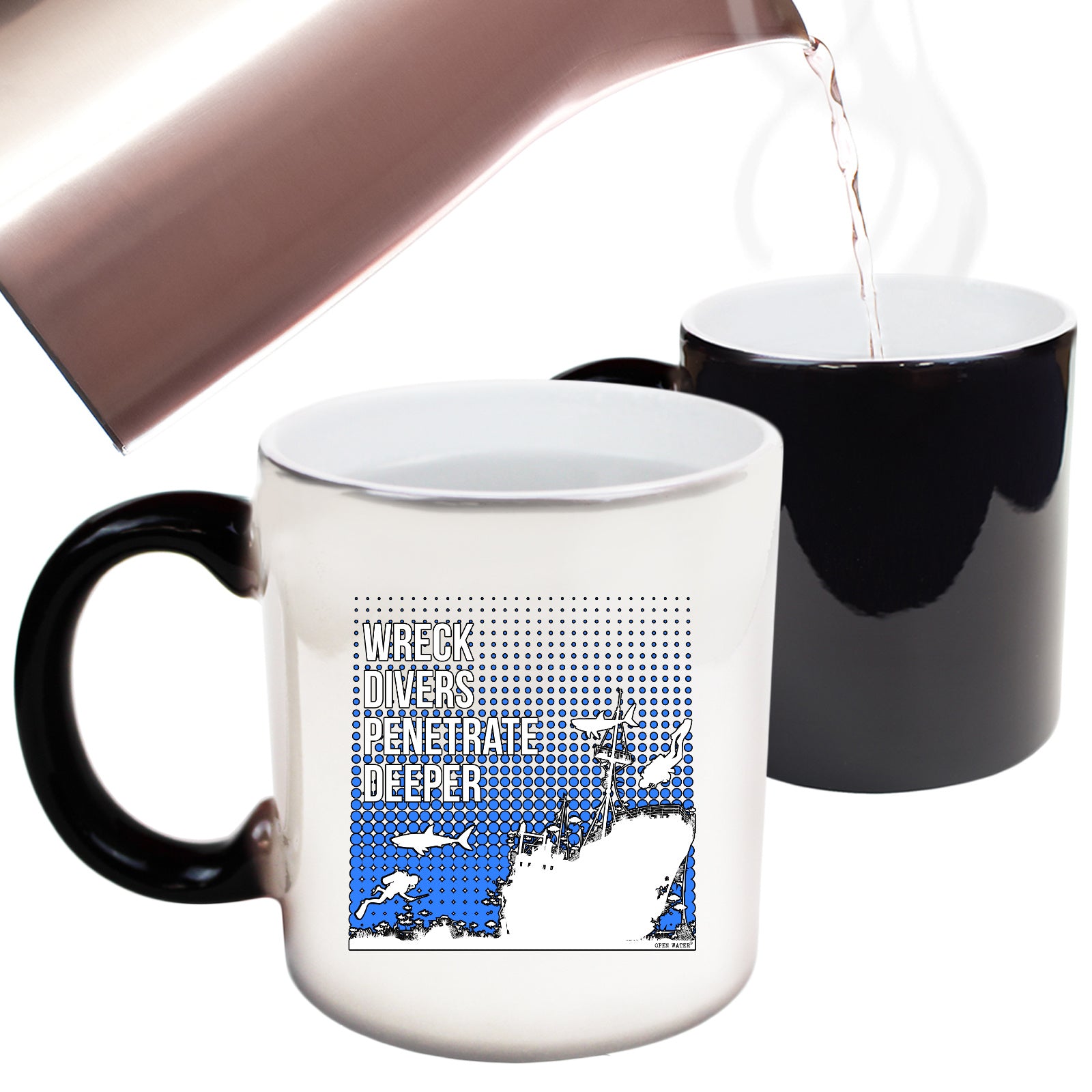 Ow Wreck Divers Penetrate Deeper - Funny Colour Changing Mug