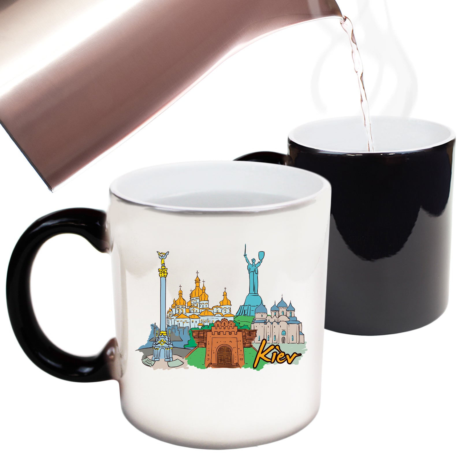 Kiev Ukraine Country Flag Destination - Funny Colour Changing Mug