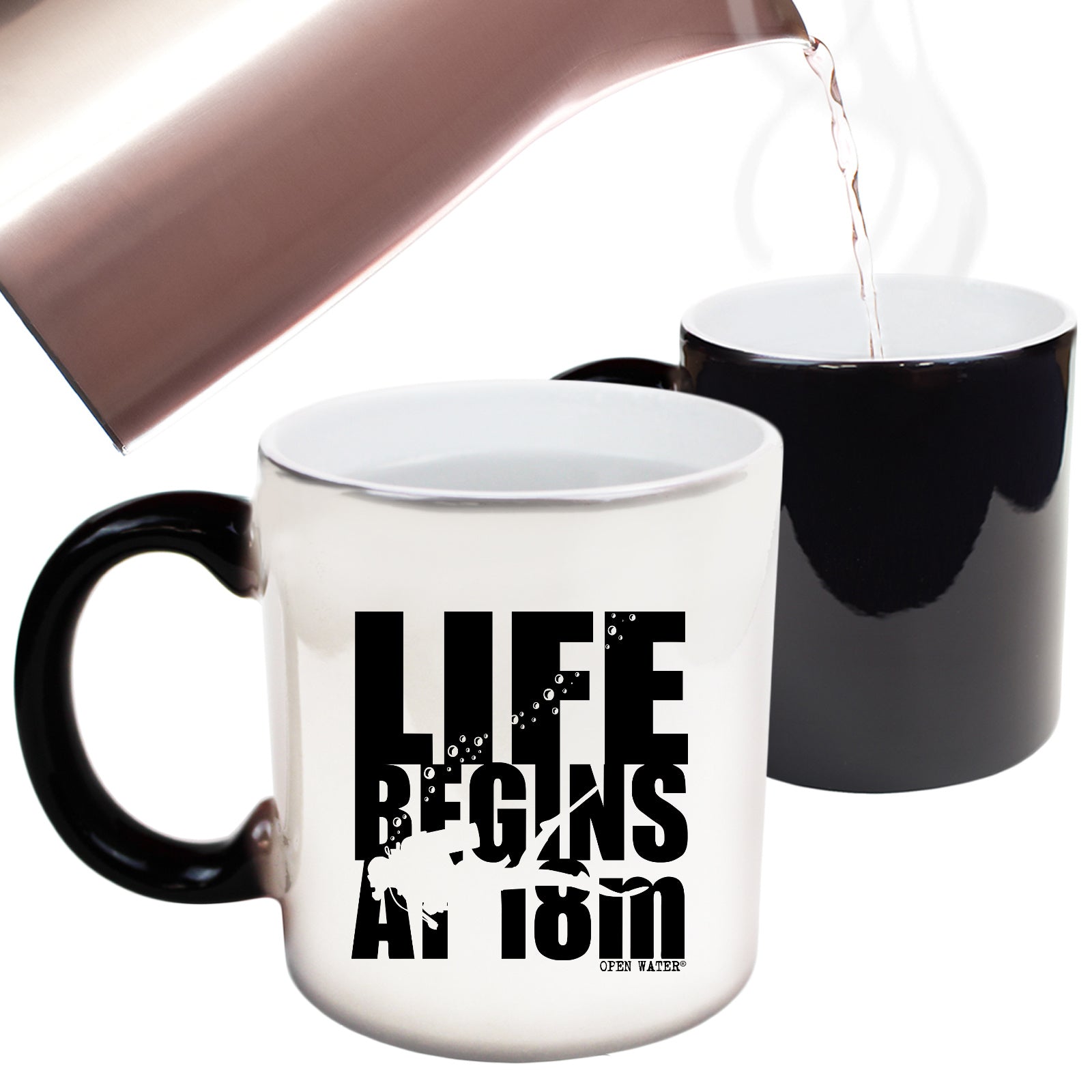 Ow Life Begins At 18M - Funny Colour Changing Mug